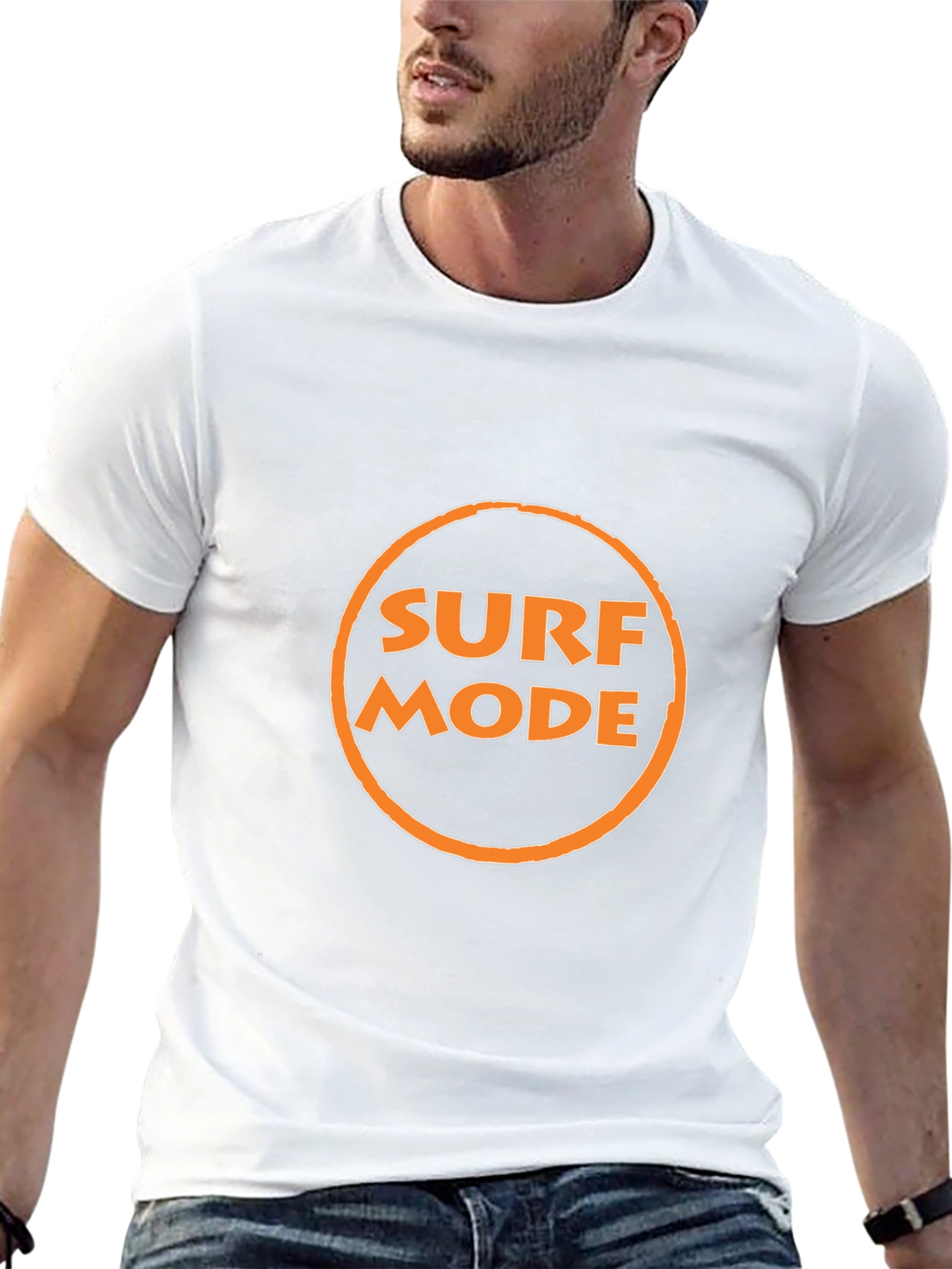 Surf Mode Graphic Tee - Black Cotton T-Shirt