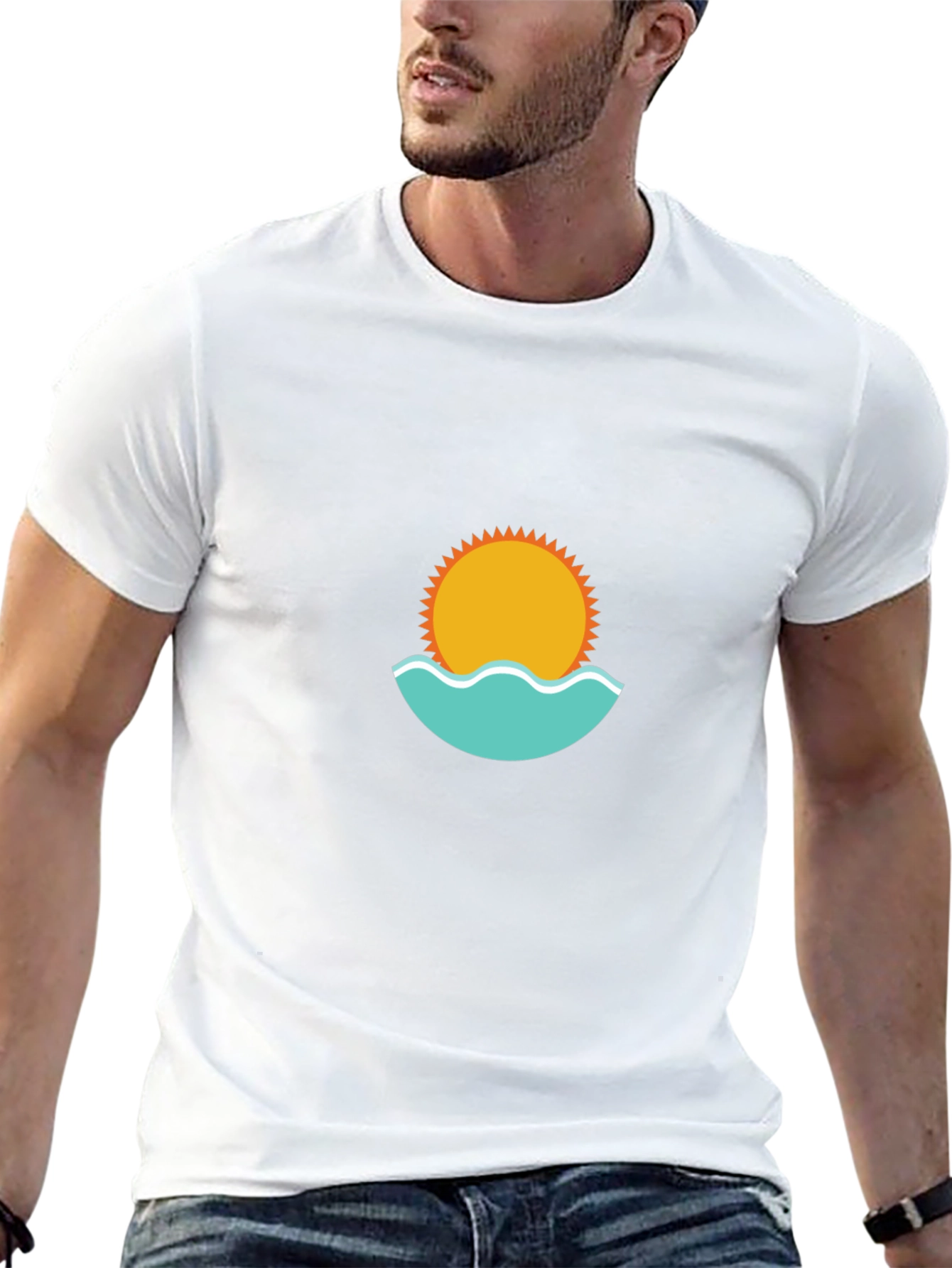 Summer Vibes T-Shirt - Sun and Waves Graphic Tee