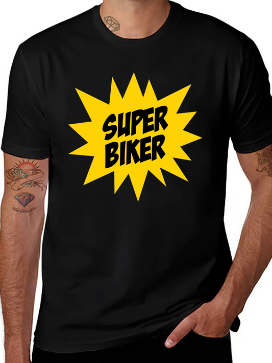 Super Biker Graphic Tee - Bold Black T-Shirt