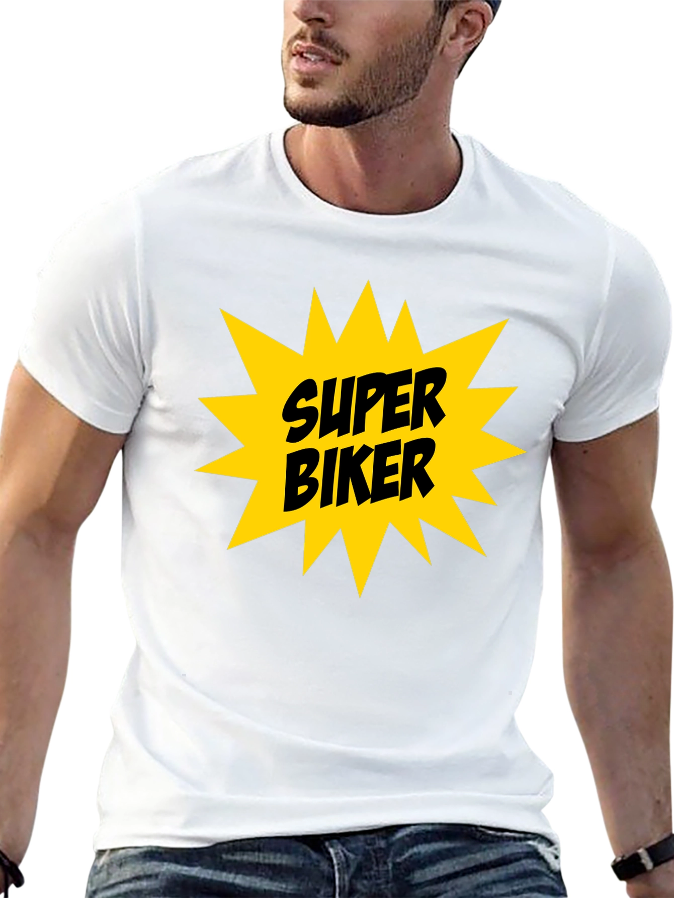 Super Biker Graphic Tee - Bold Black T-Shirt