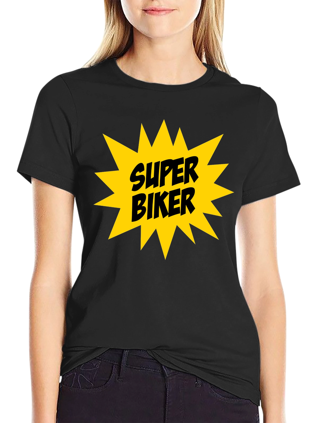 Super Biker Graphic Tee - Bold Black T-Shirt