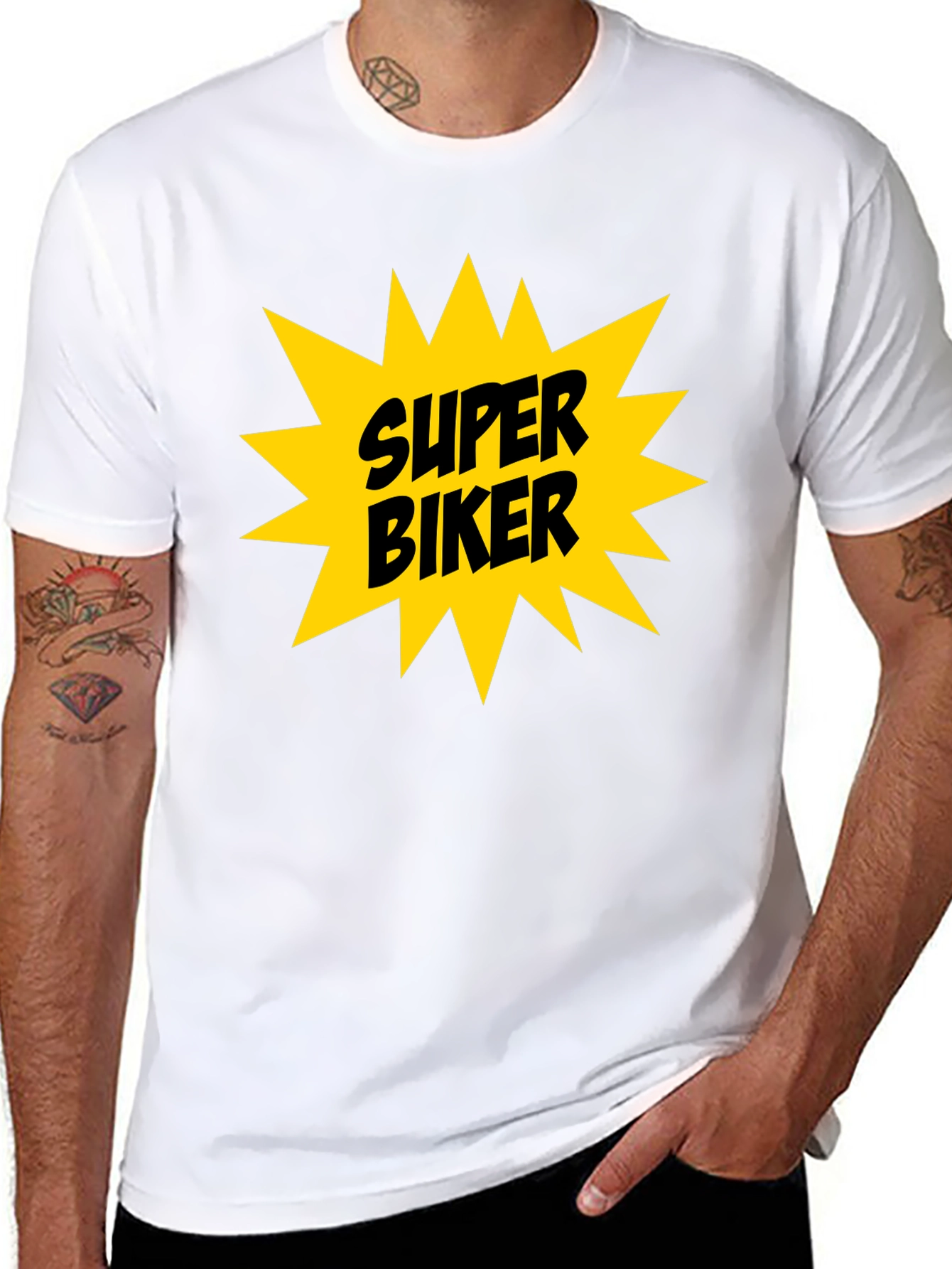 Super Biker Graphic Tee - Bold Black T-Shirt