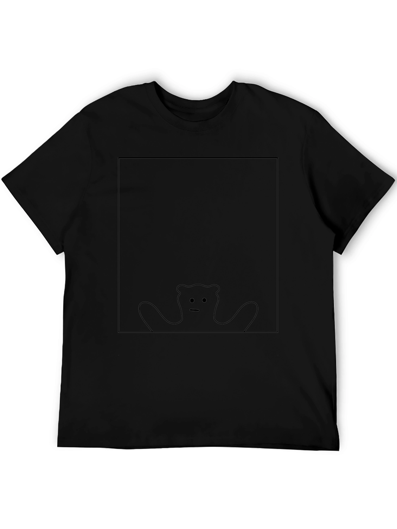 Abstract Bear Graphic Tee - Black