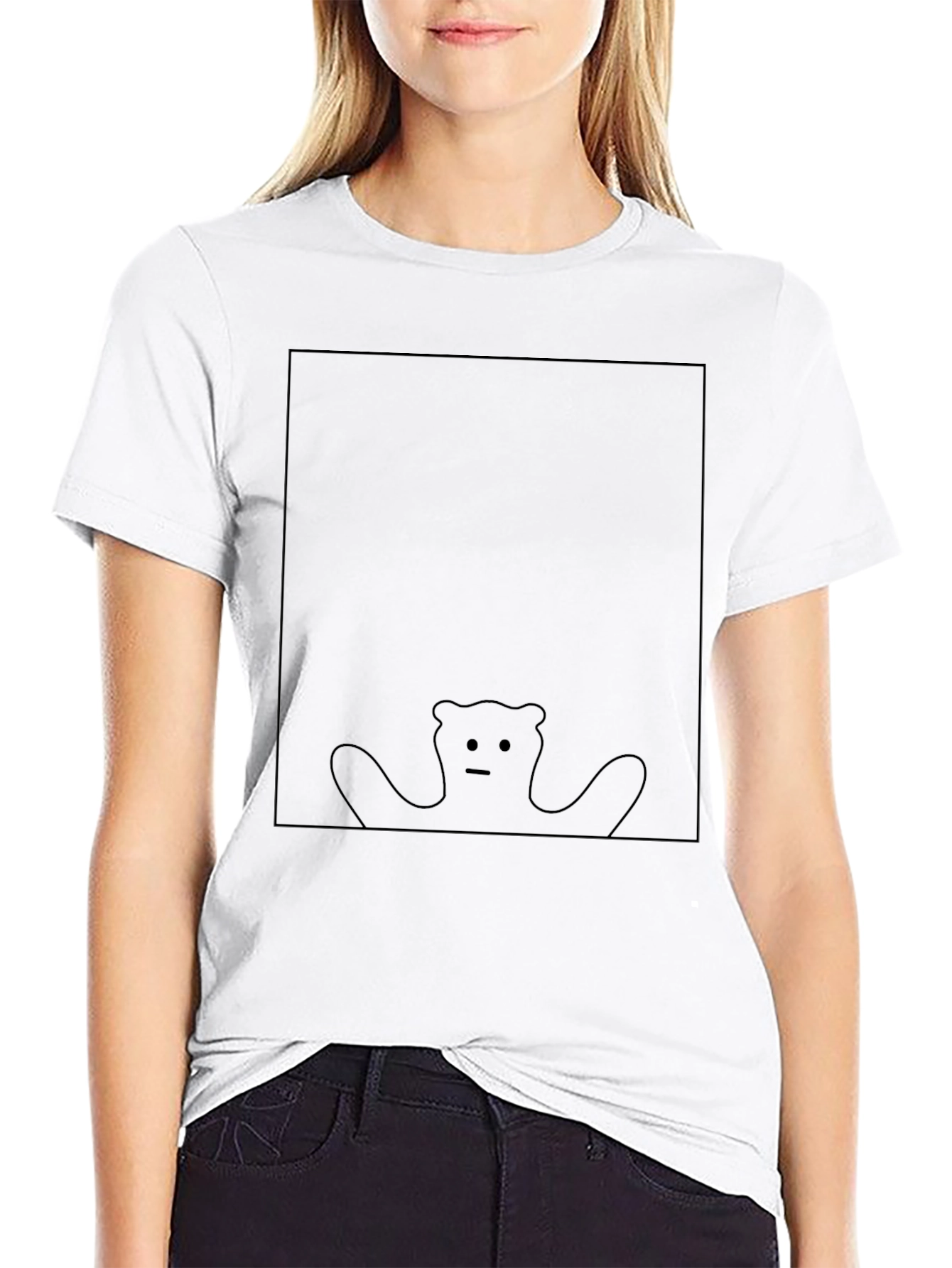 Abstract Bear Graphic Tee - Black