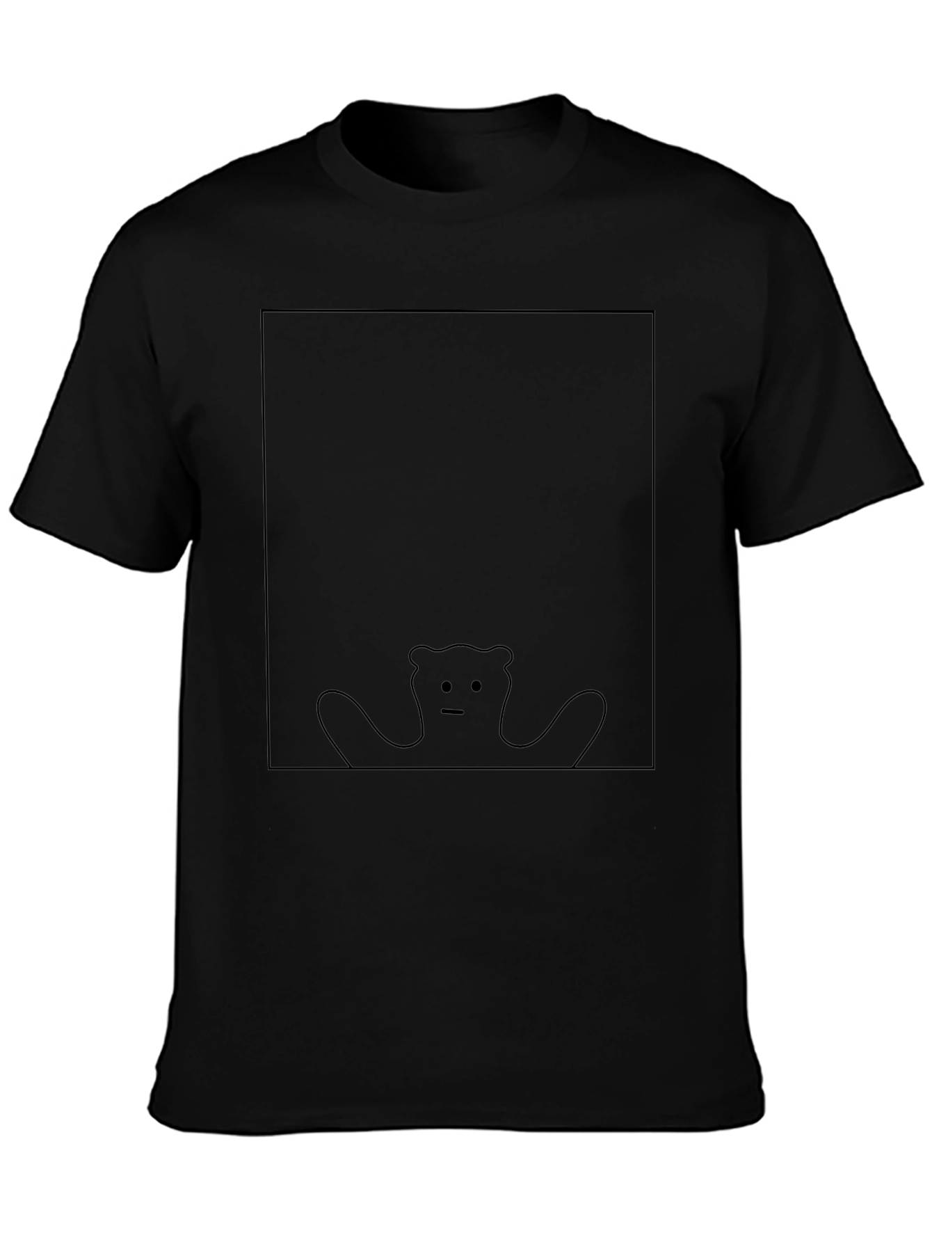 Abstract Bear Graphic Tee - Black