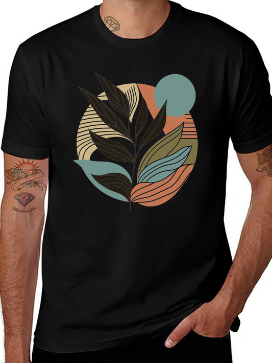 Abstract Leaf Graphic Print Tee