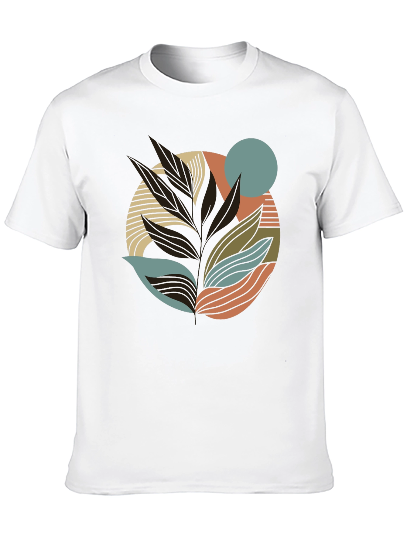 Abstract Leaf Graphic Print Tee