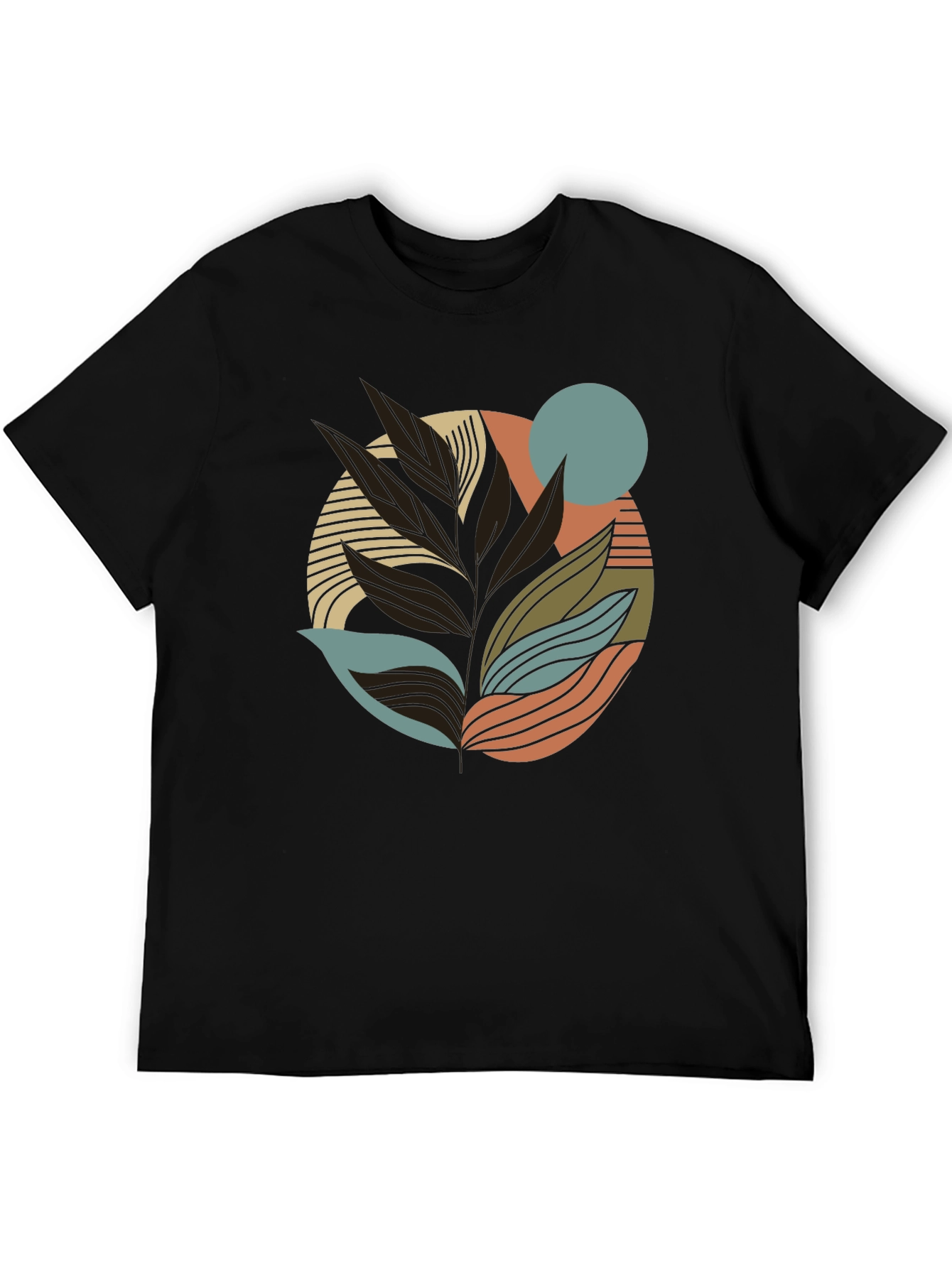Abstract Leaf Graphic Print Tee