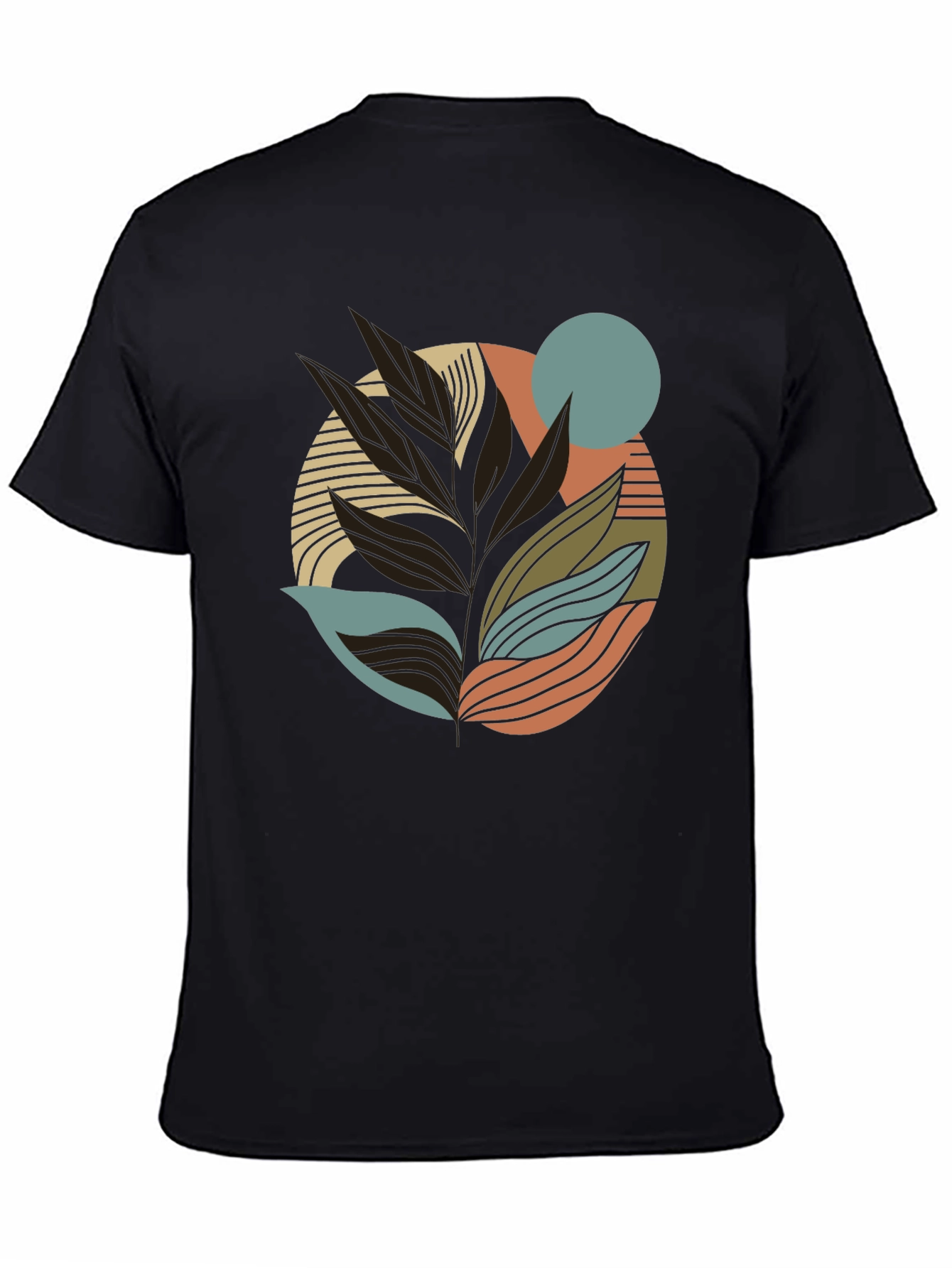 Abstract Leaf Graphic Print Tee