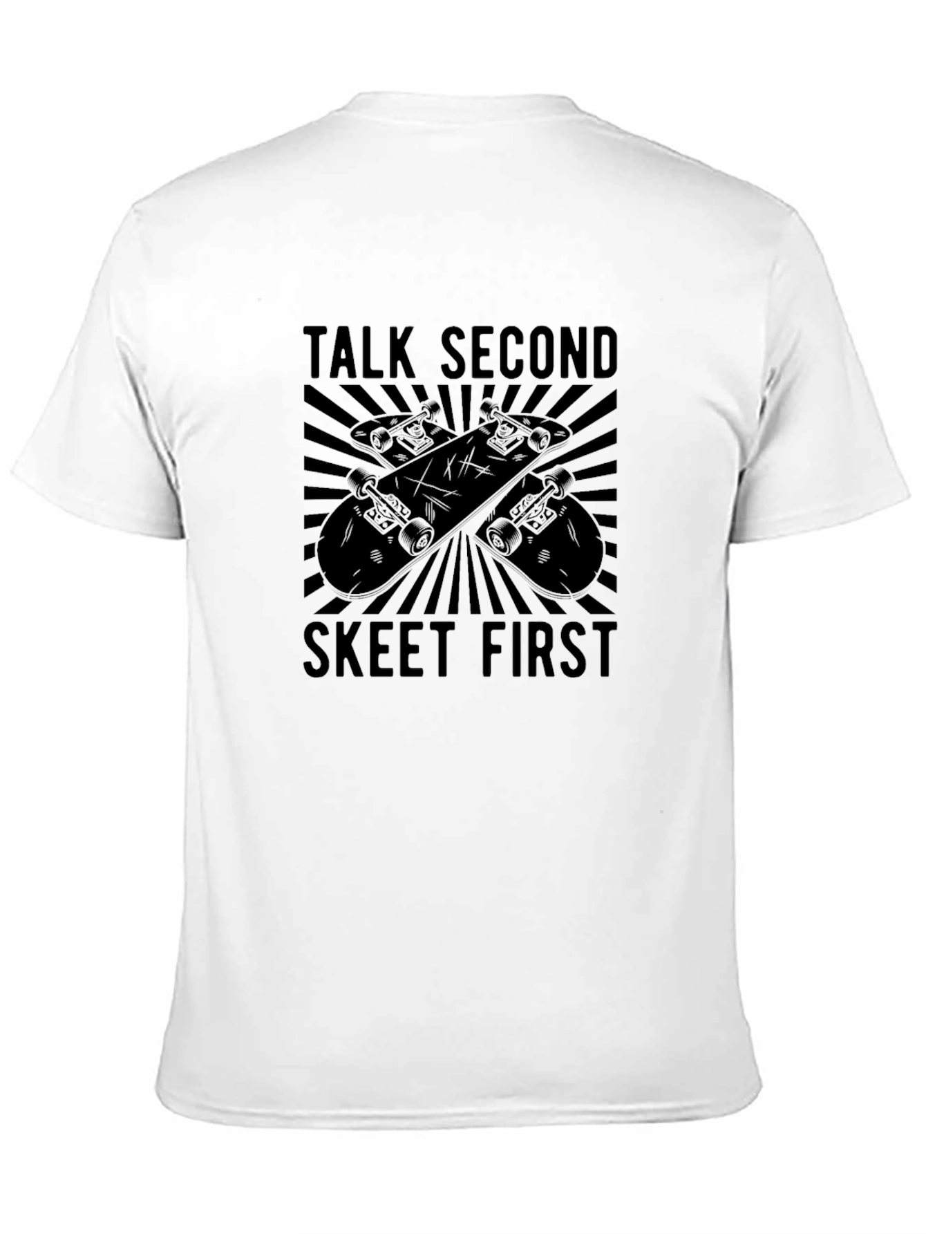 Talk Second Skeet First Black Graphic T-Shirt