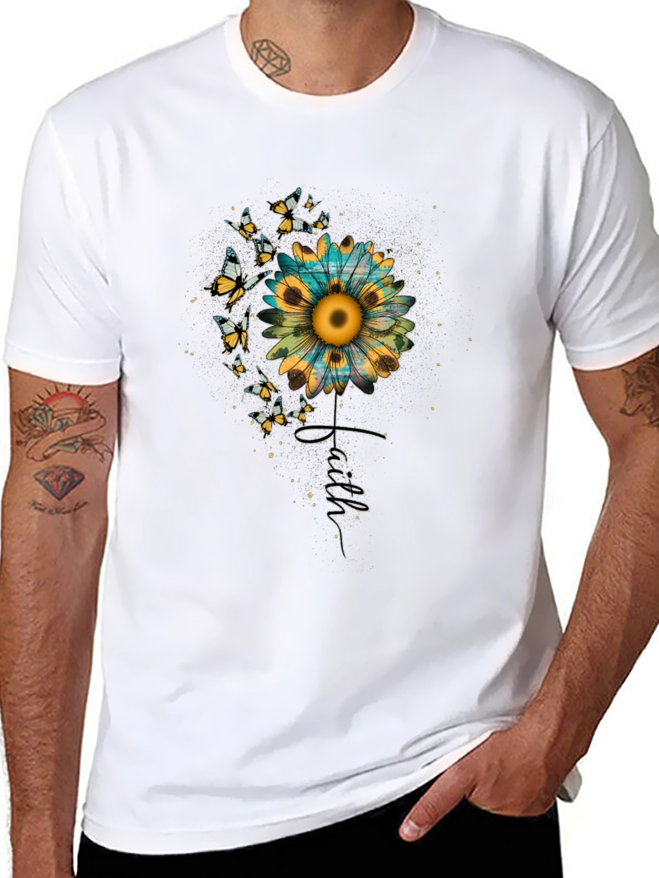 Sunflower Faith Butterfly Graphic Tee