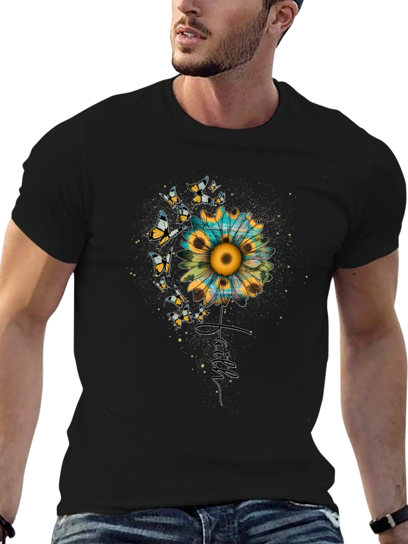 Sunflower Faith Butterfly Graphic Tee