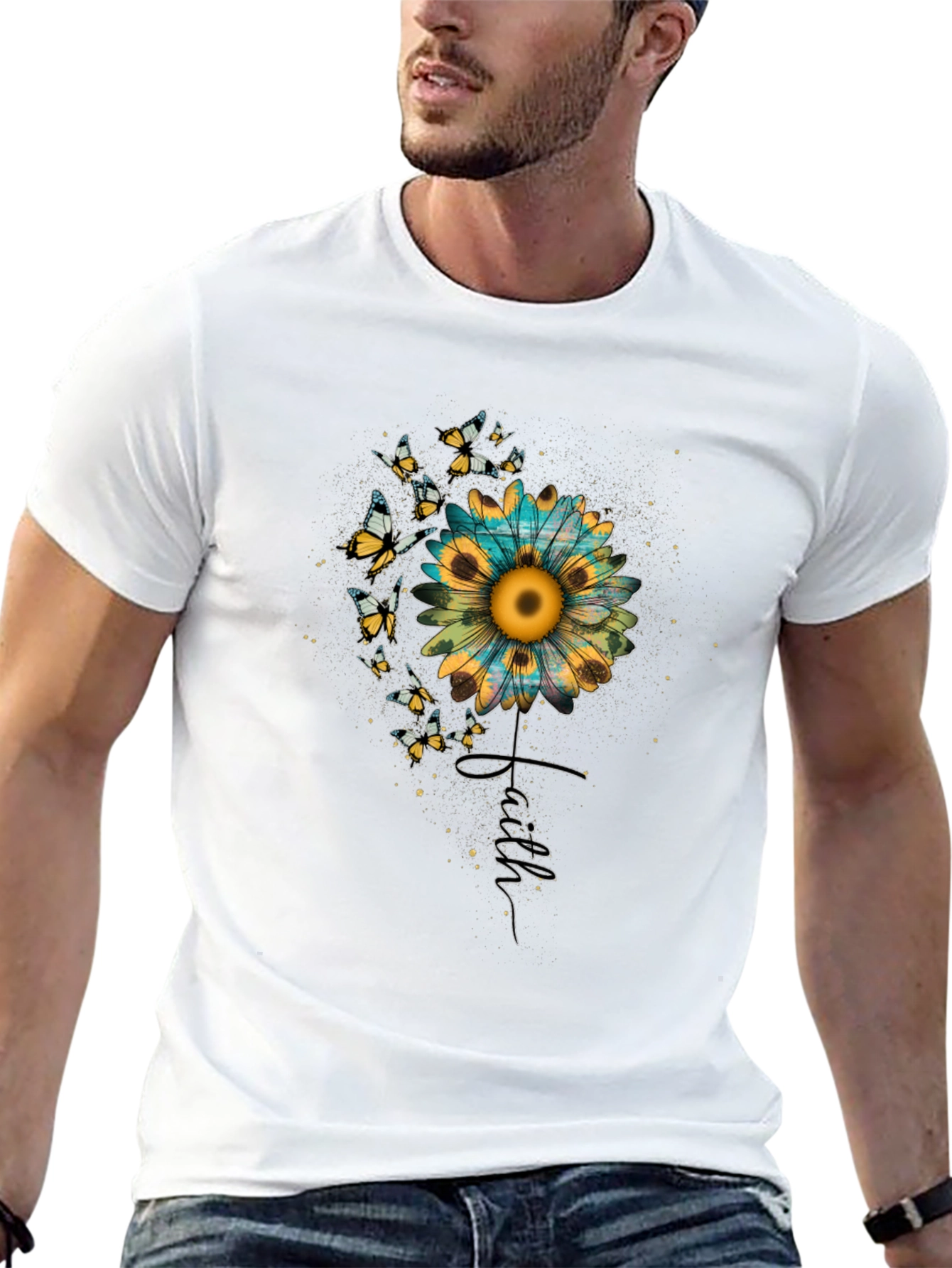 Sunflower Faith Butterfly Graphic Tee