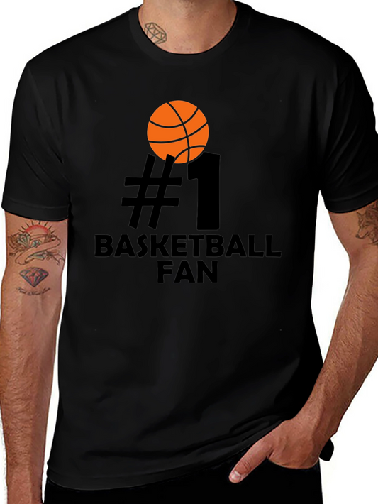 #1 Basketball Fan T-Shirt - Black Graphic Tee