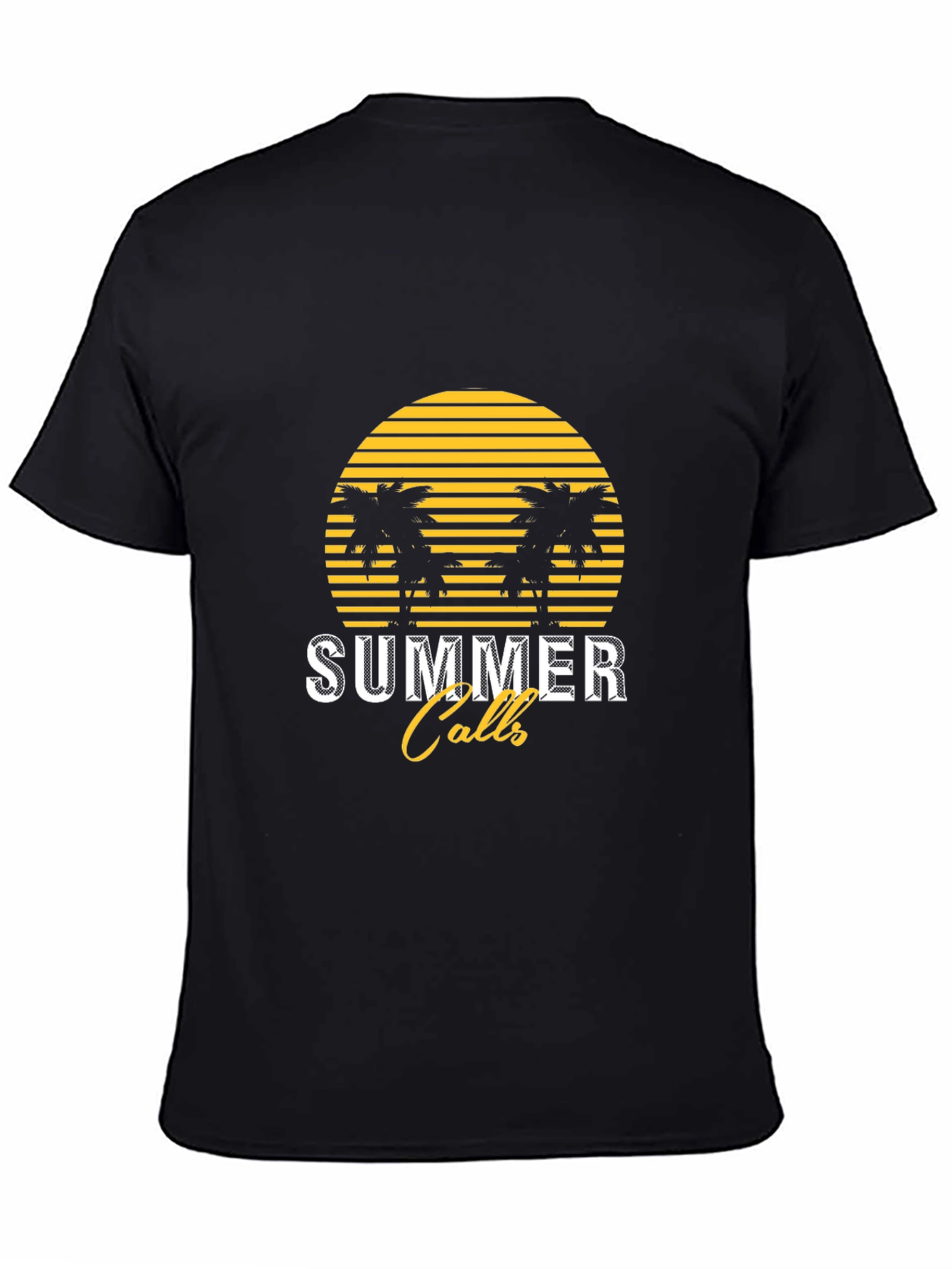 Summer Calls Graphic Tee - Black Cotton T-Shirt