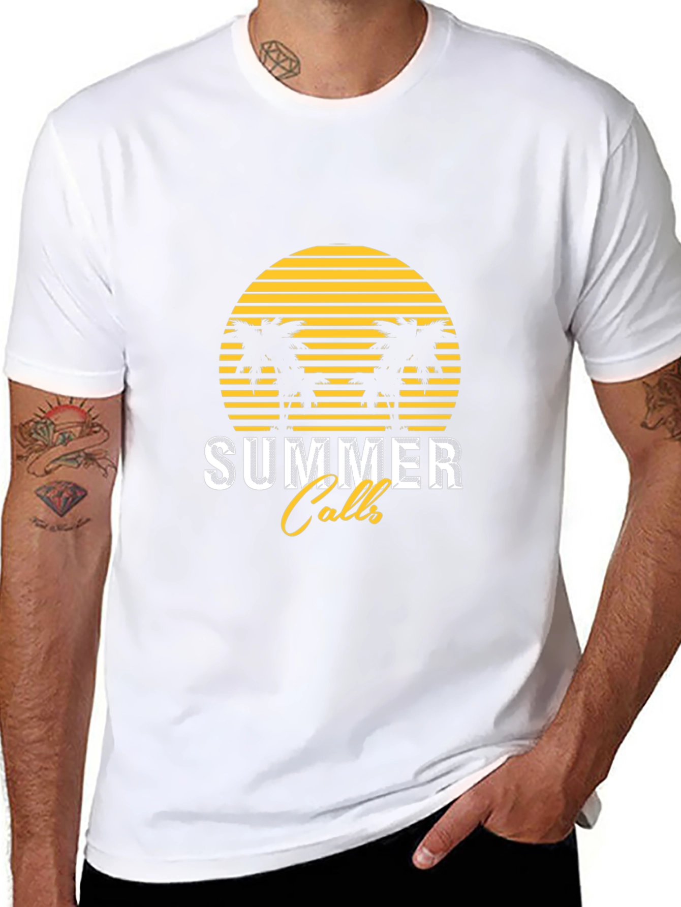 Summer Calls Graphic Tee - Black Cotton T-Shirt