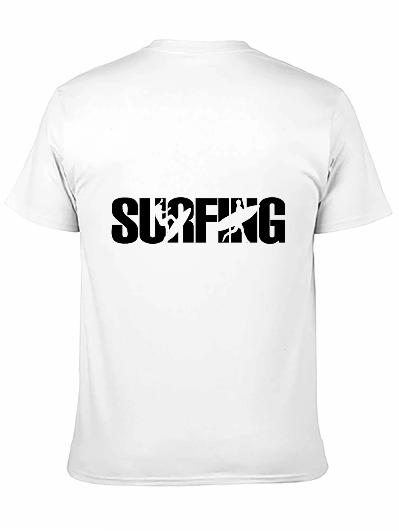 Surfing Graphic Tee - Black Cotton T-Shirt
