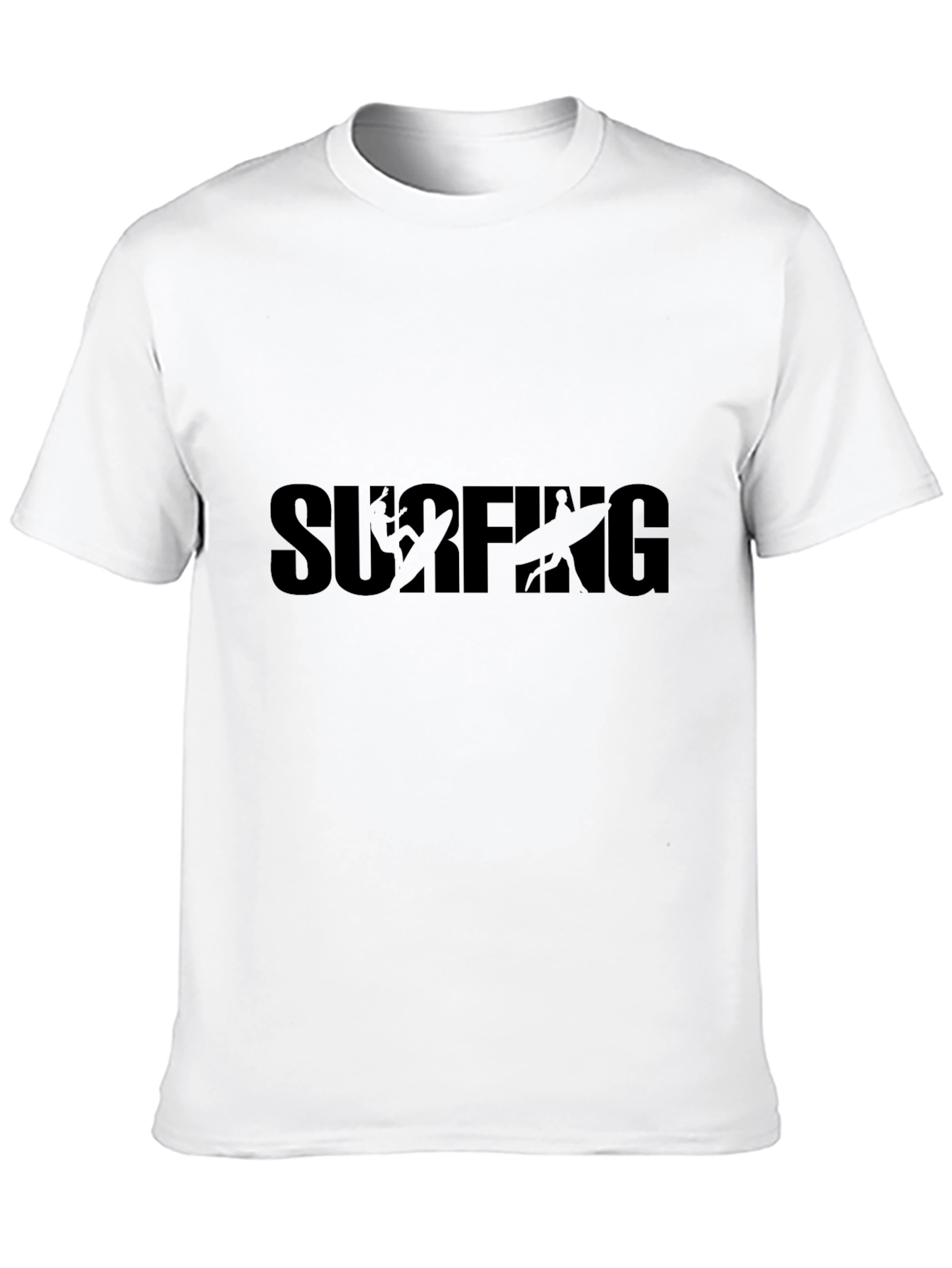 Surfing Graphic Tee - Black Cotton T-Shirt