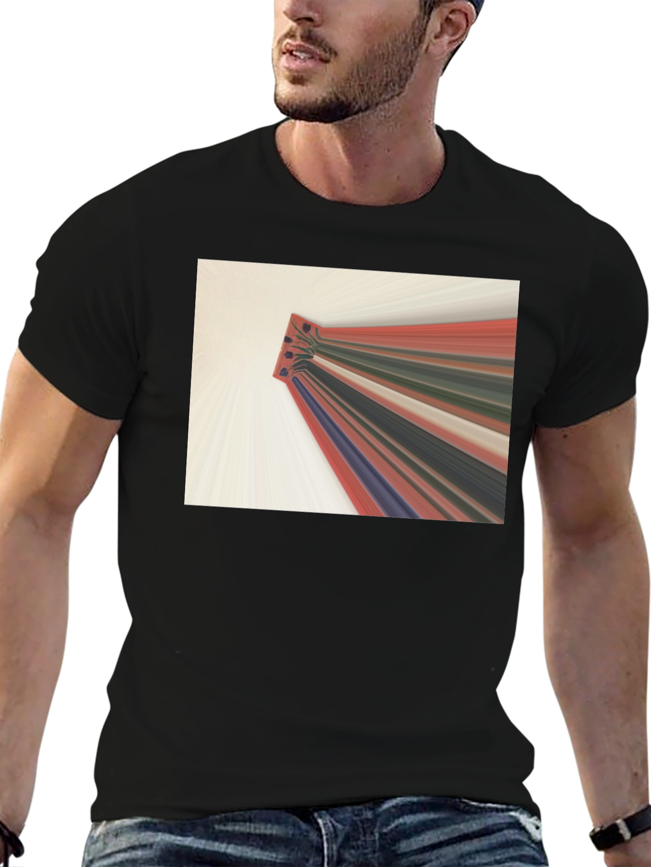 Abstract Graphic Tee - Black