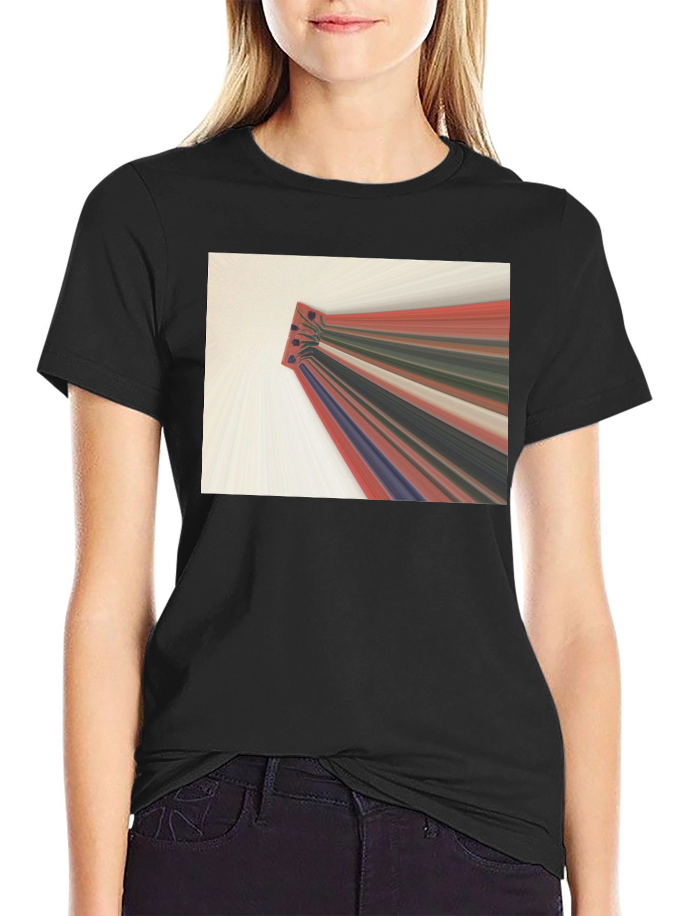 Abstract Graphic Tee - Black