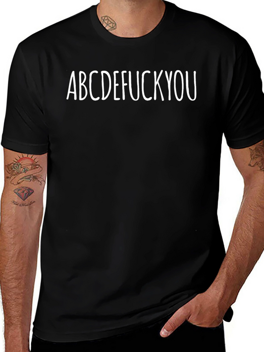 ABCDEFUCK YOU Black Graphic T-Shirt