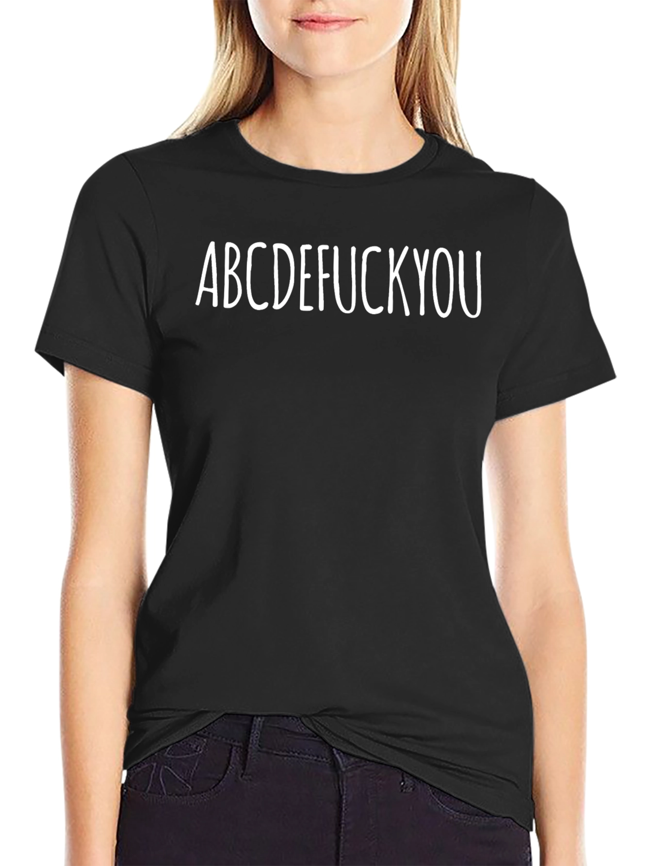 ABCDEFUCK YOU Black Graphic T-Shirt