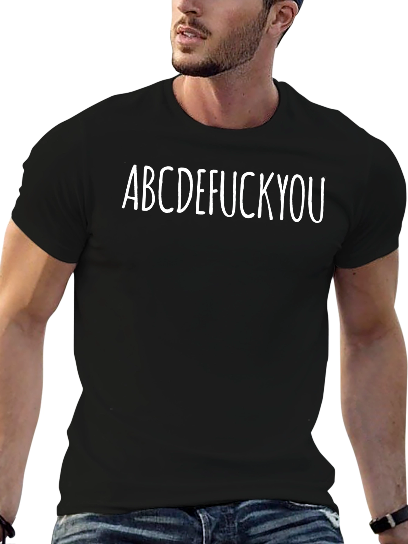 ABCDEFUCK YOU Black Graphic T-Shirt