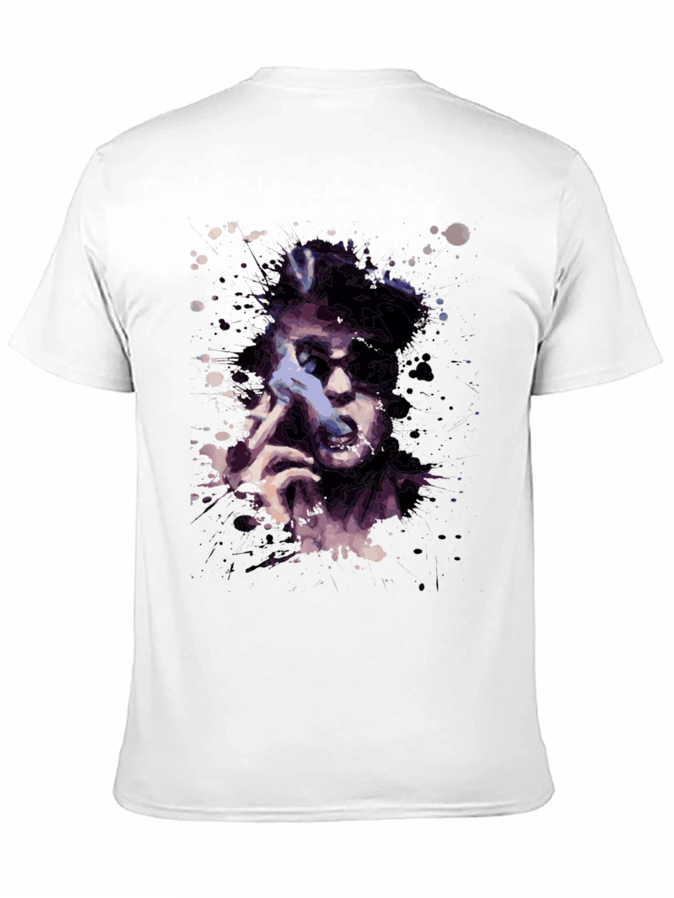 Abstract Portrait Graphic Tee - Black Casual Shirt