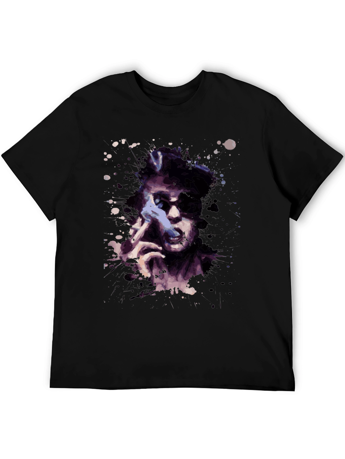 Abstract Portrait Graphic Tee - Black Casual Shirt