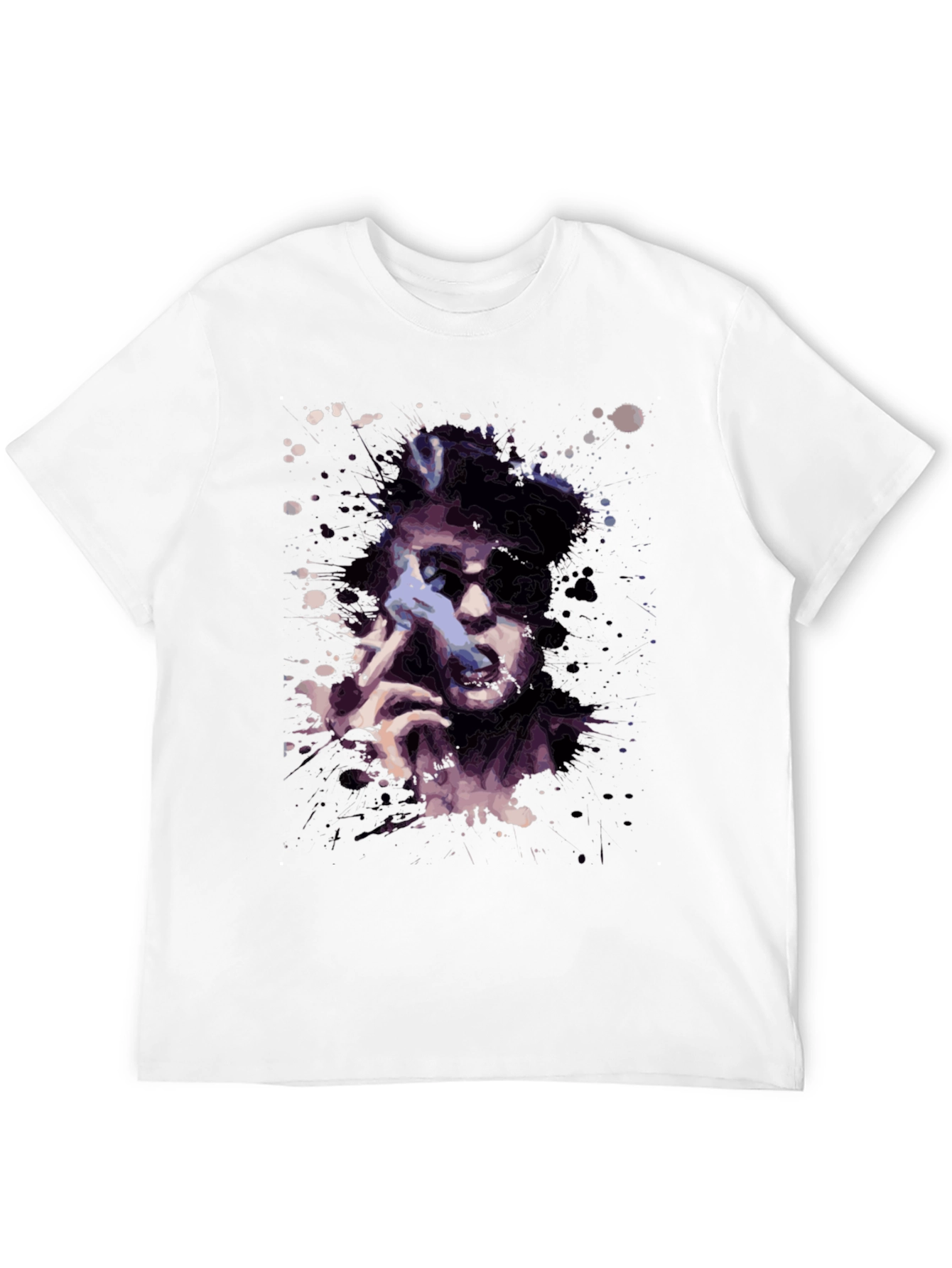 Abstract Portrait Graphic Tee - Black Casual Shirt