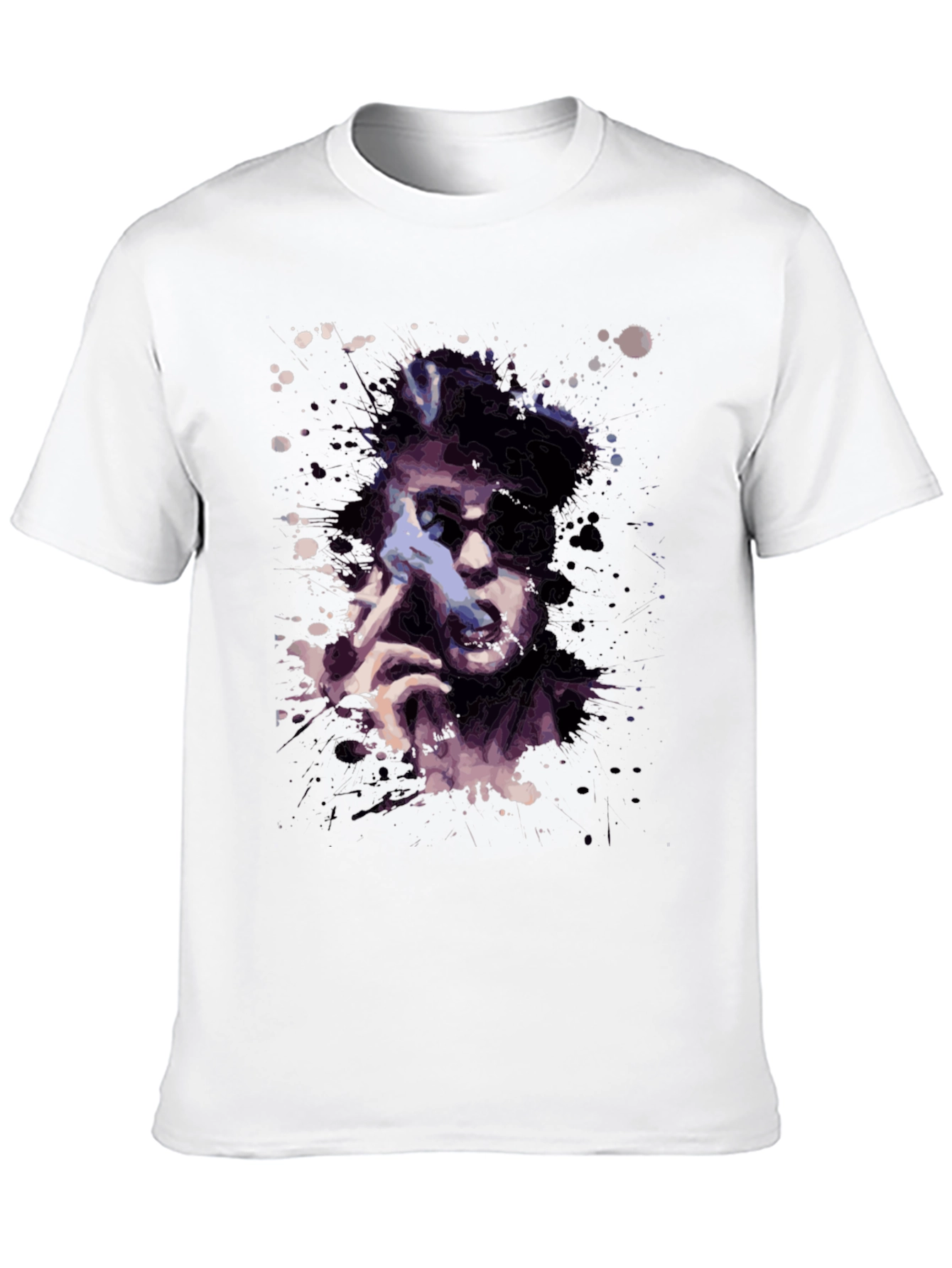 Abstract Portrait Graphic Tee - Black Casual Shirt