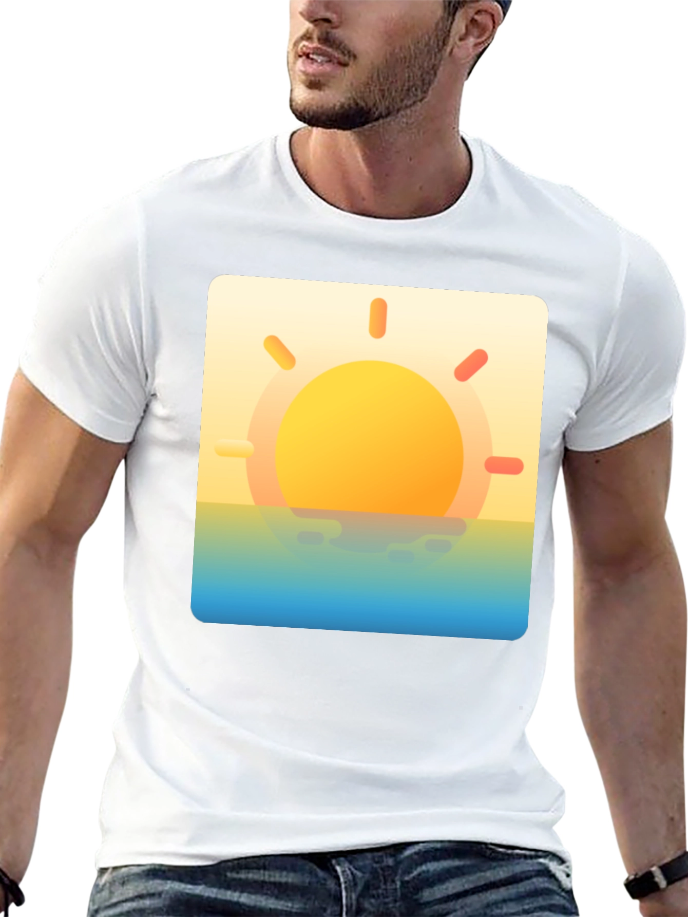 Sunset Graphic Tee - Black Casual T-Shirt
