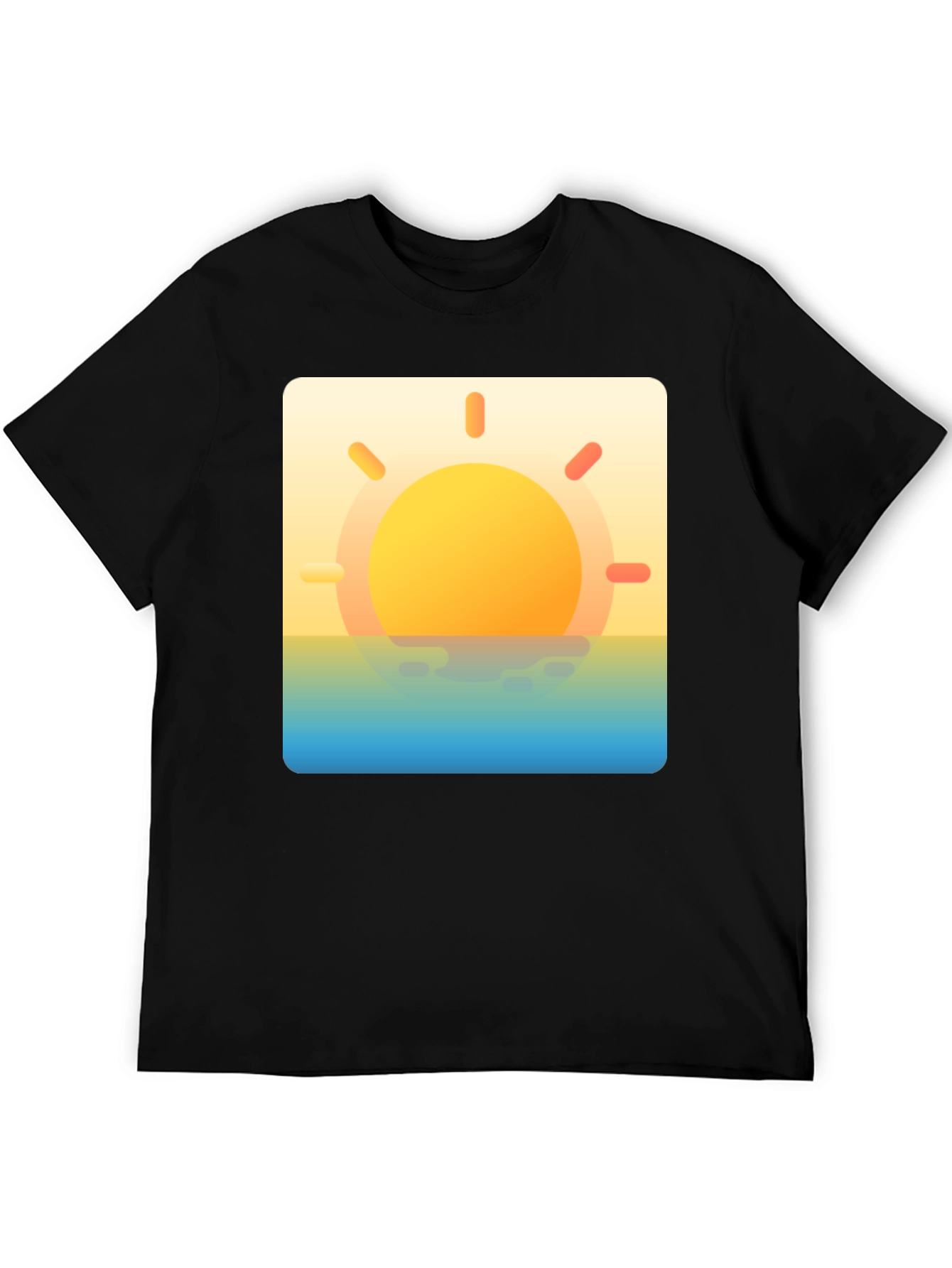 Sunset Graphic Tee - Black Casual T-Shirt