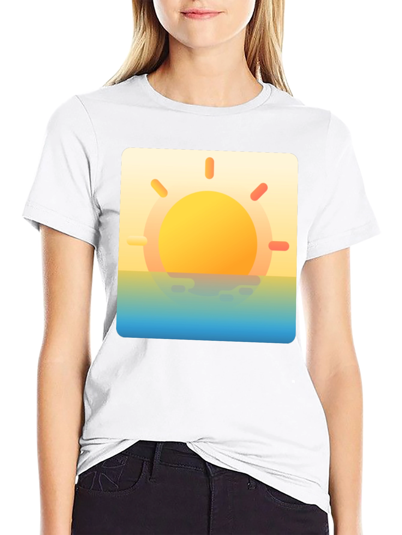 Sunset Graphic Tee - Black Casual T-Shirt
