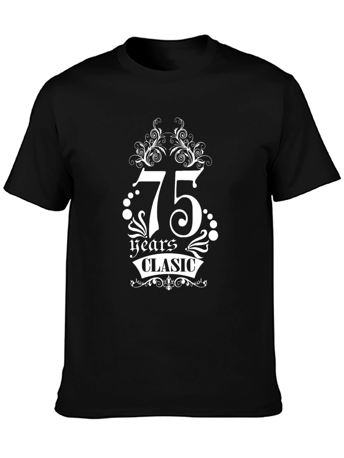 75 Years Classic Black T-Shirt