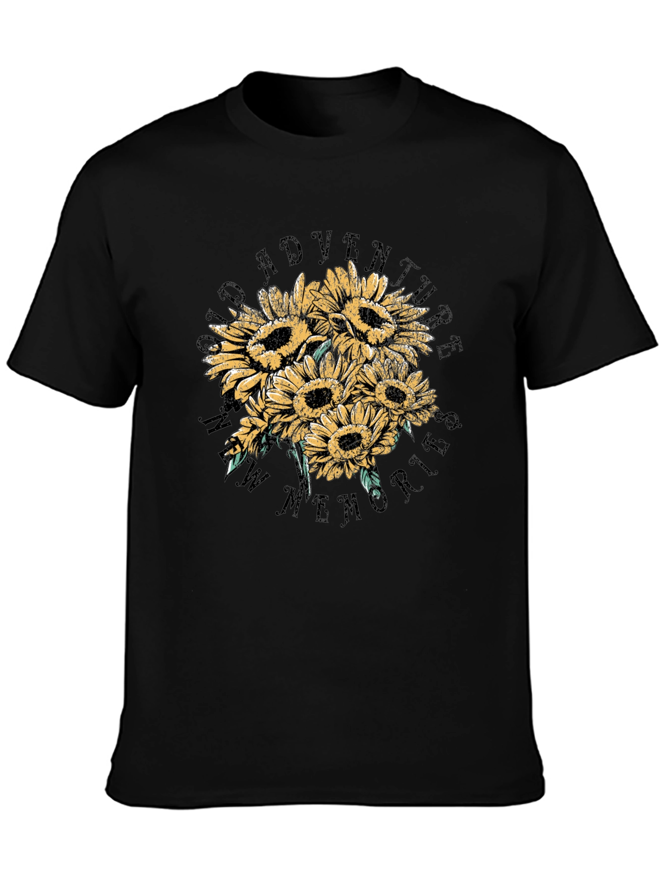 Sunflower Adventure Graphic Tee - Black