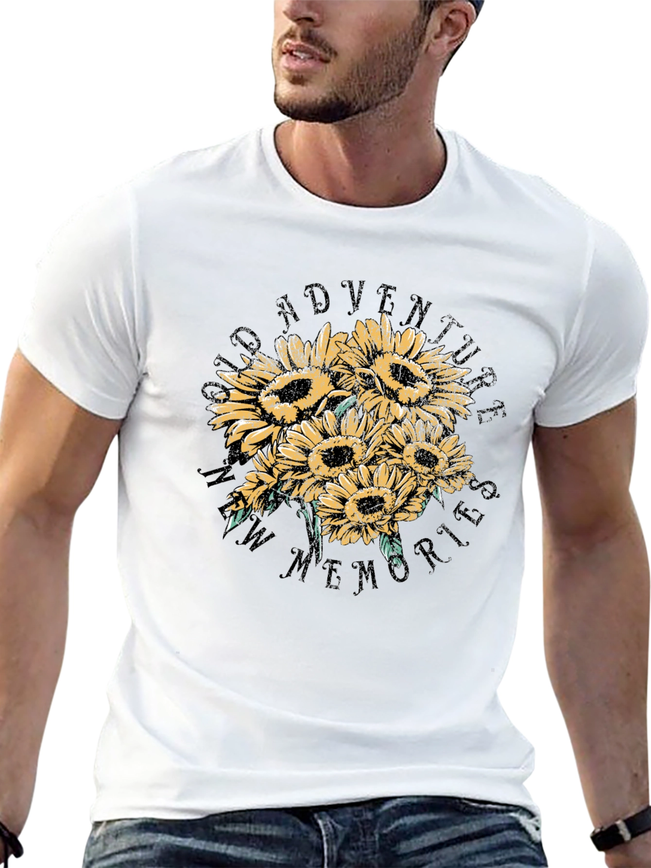 Sunflower Adventure Graphic Tee - Black