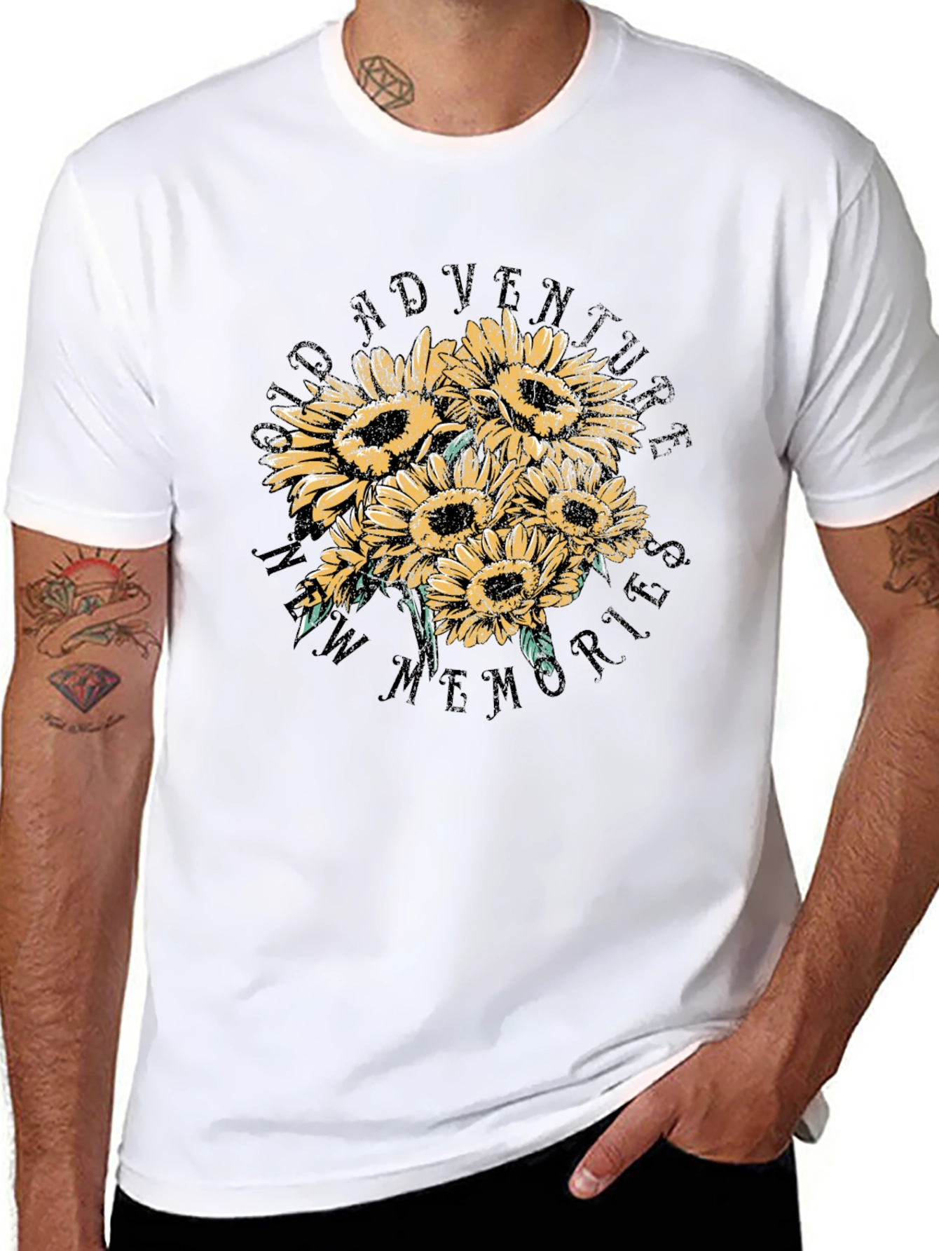 Sunflower Adventure Graphic Tee - Black