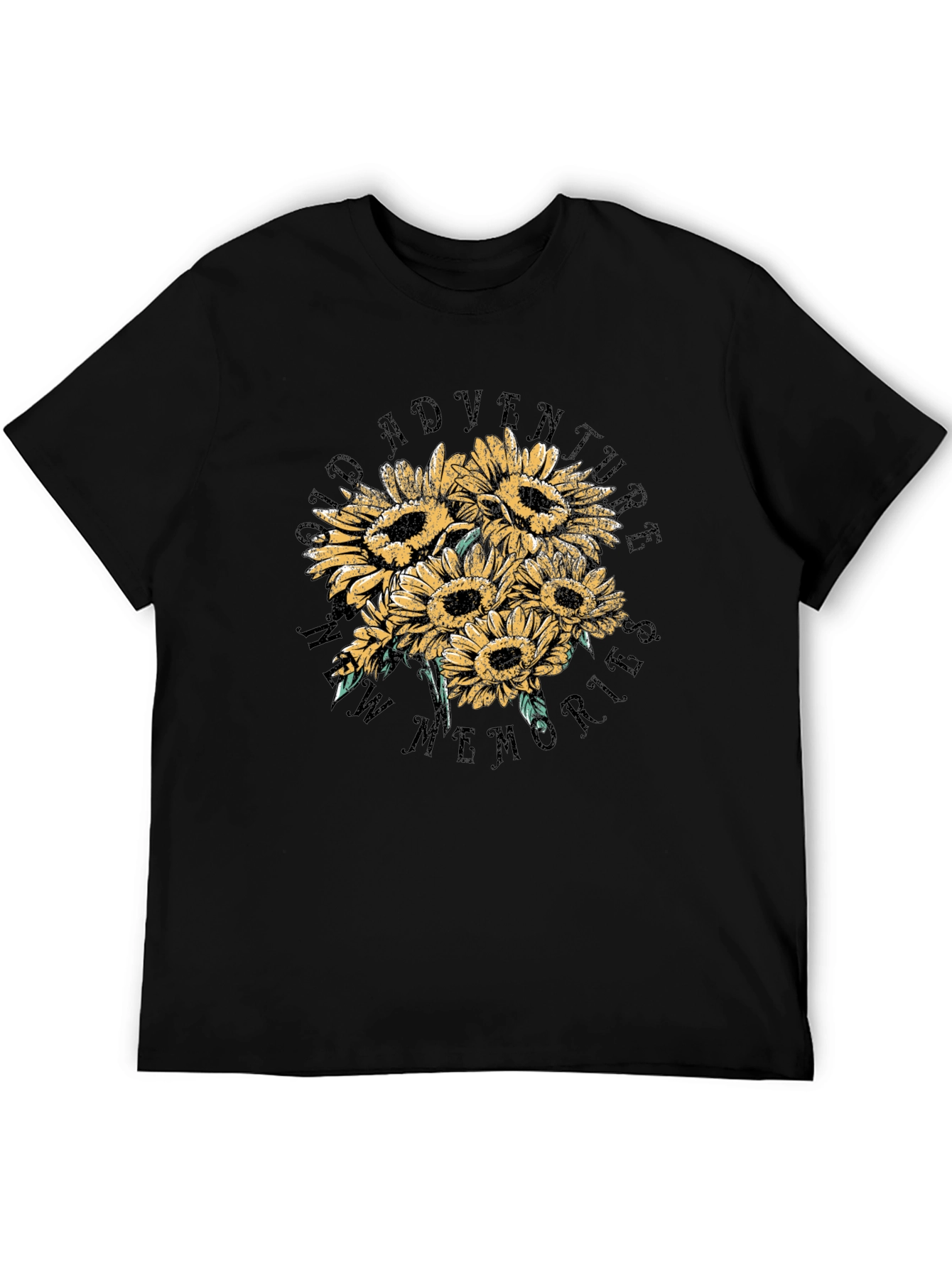 Sunflower Adventure Graphic Tee - Black