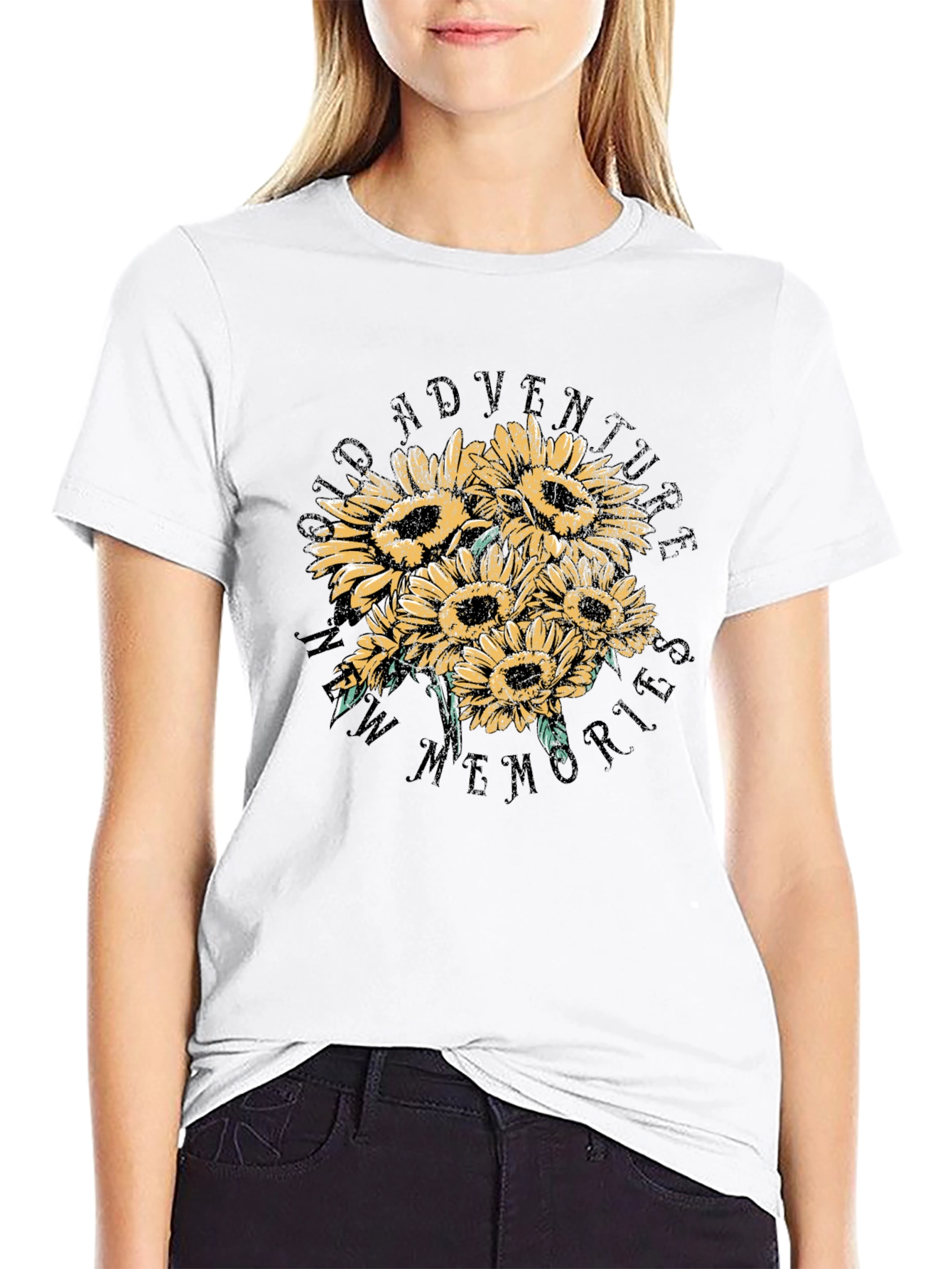 Sunflower Adventure Graphic Tee - Black