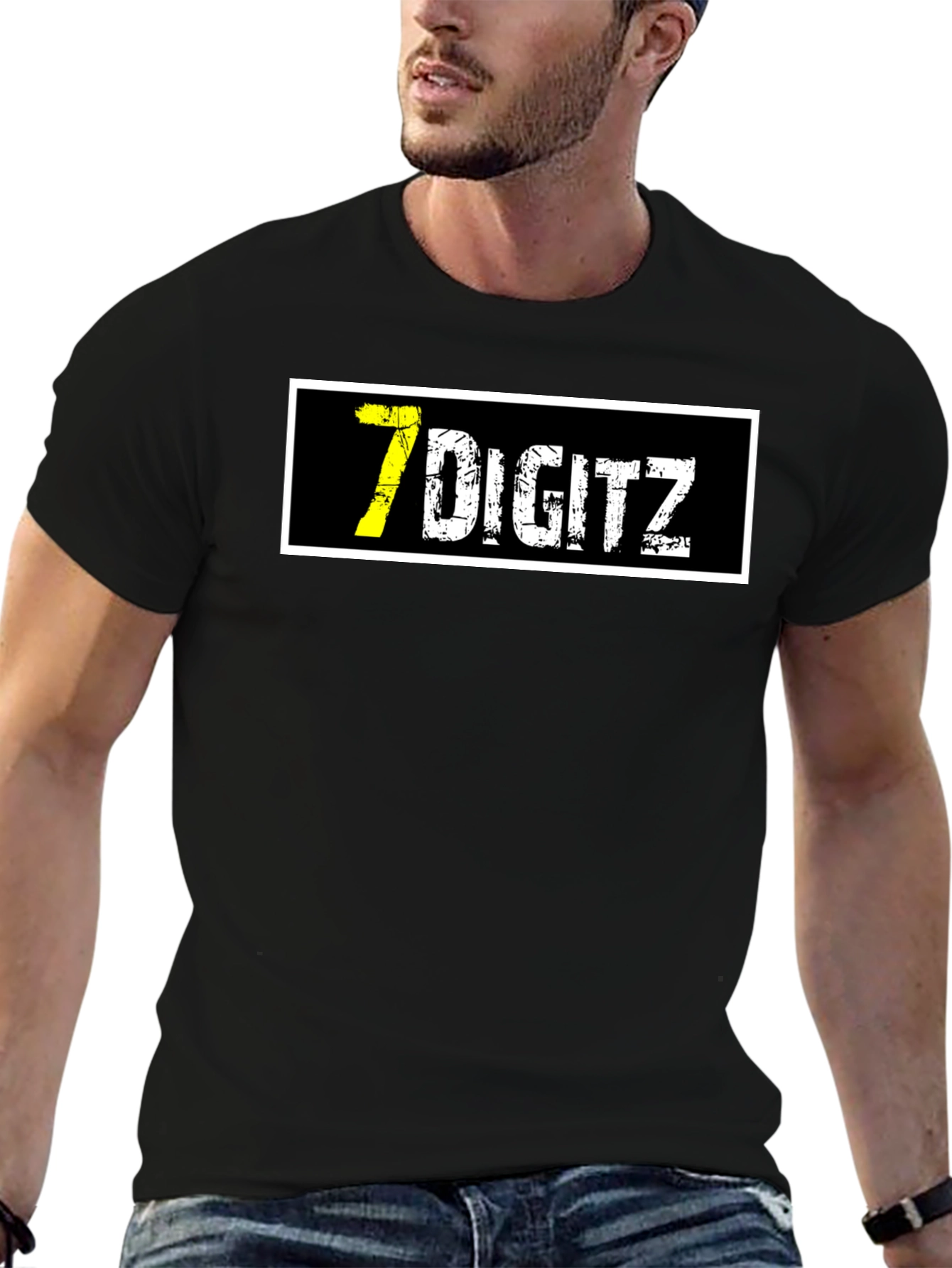 7 Digitz Graphic T-Shirt - Black