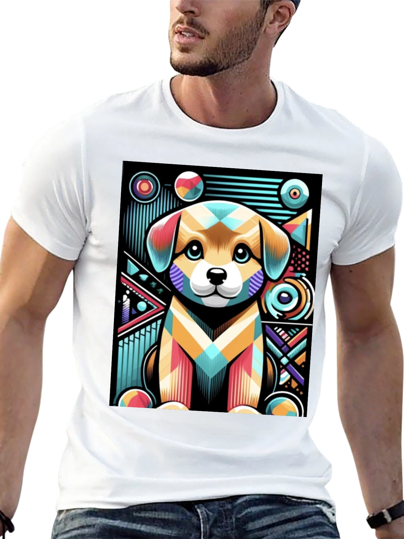 Abstract Puppy Graphic Tee