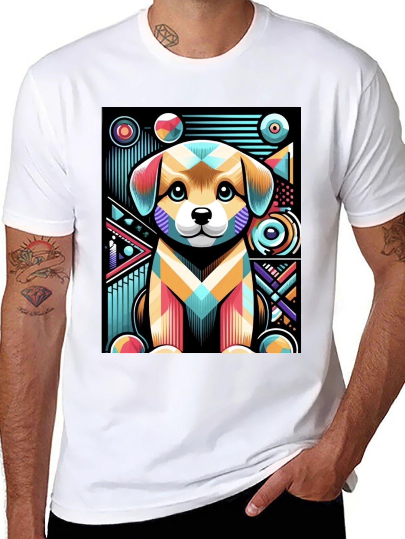 Abstract Puppy Graphic Tee