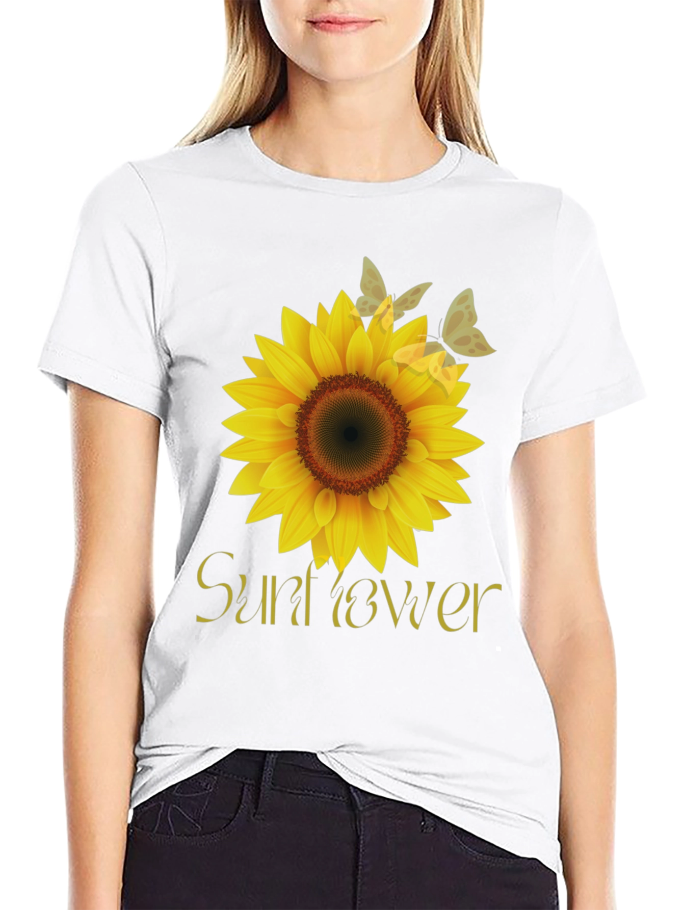 Sunflower Graphic Tee - Stylish Black T-Shirt