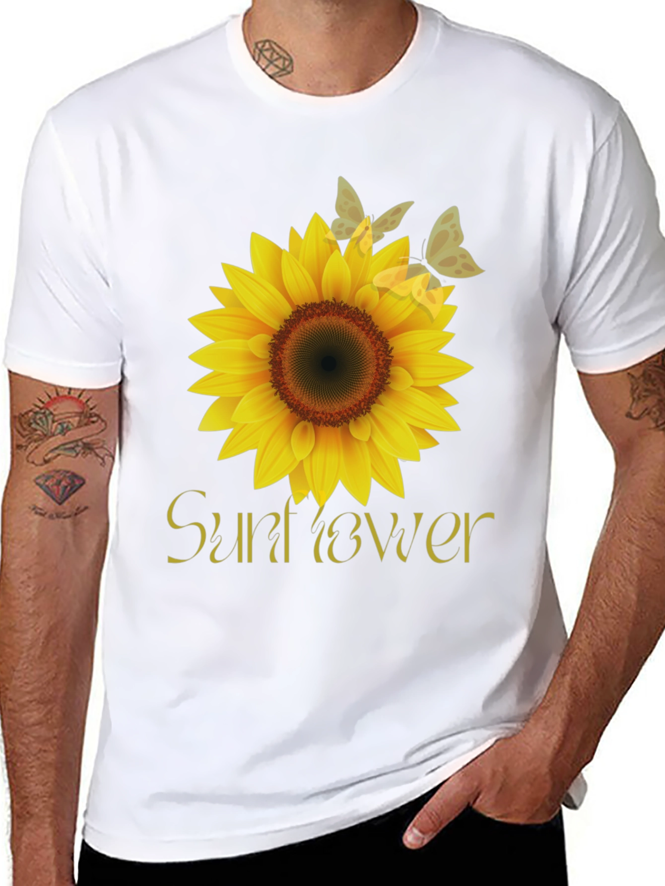Sunflower Graphic Tee - Stylish Black T-Shirt