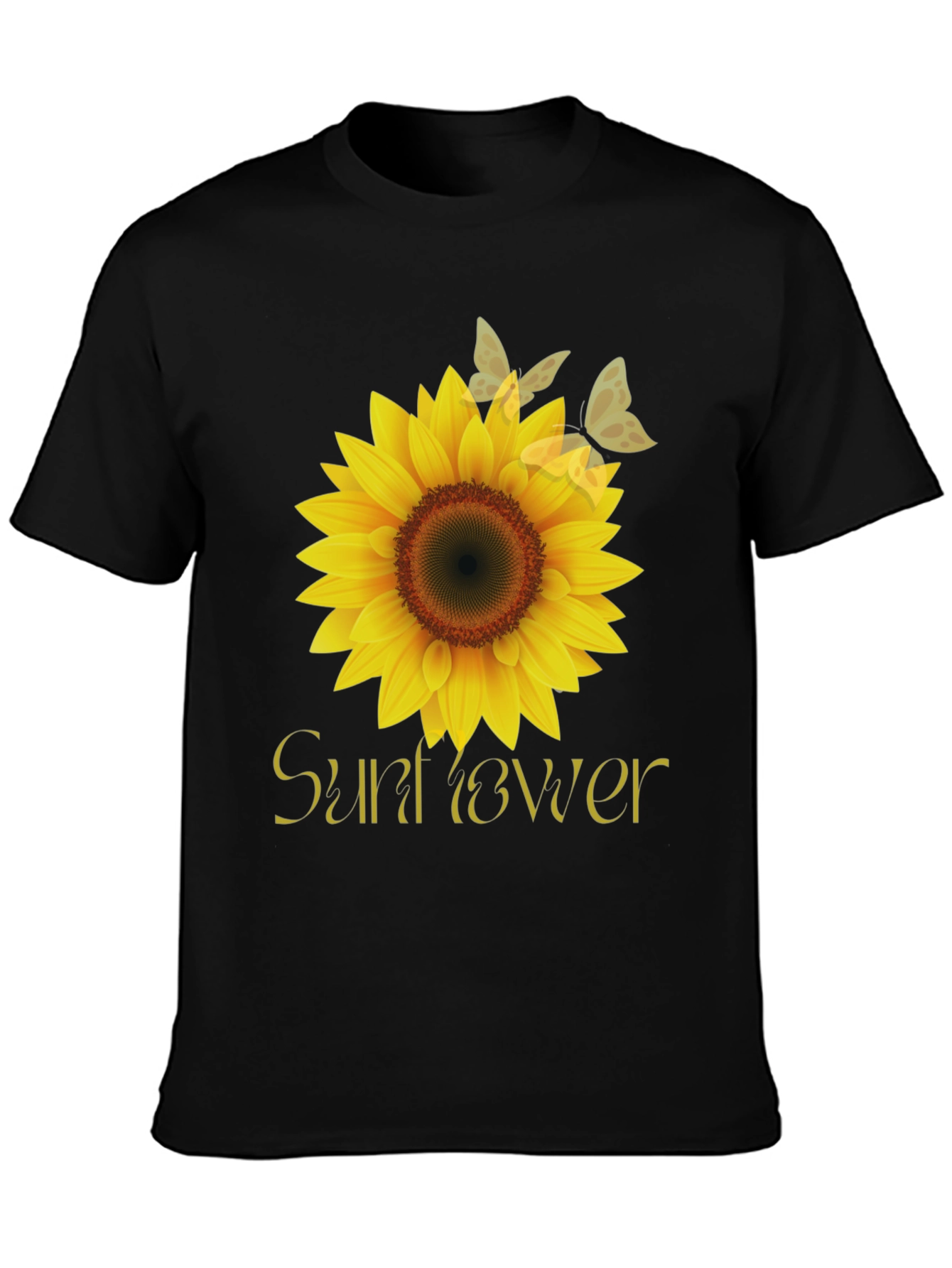Sunflower Graphic Tee - Stylish Black T-Shirt