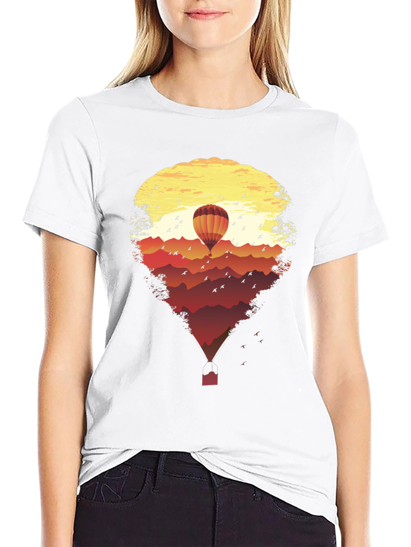 Sunset Hot Air Balloon Graphic Tee