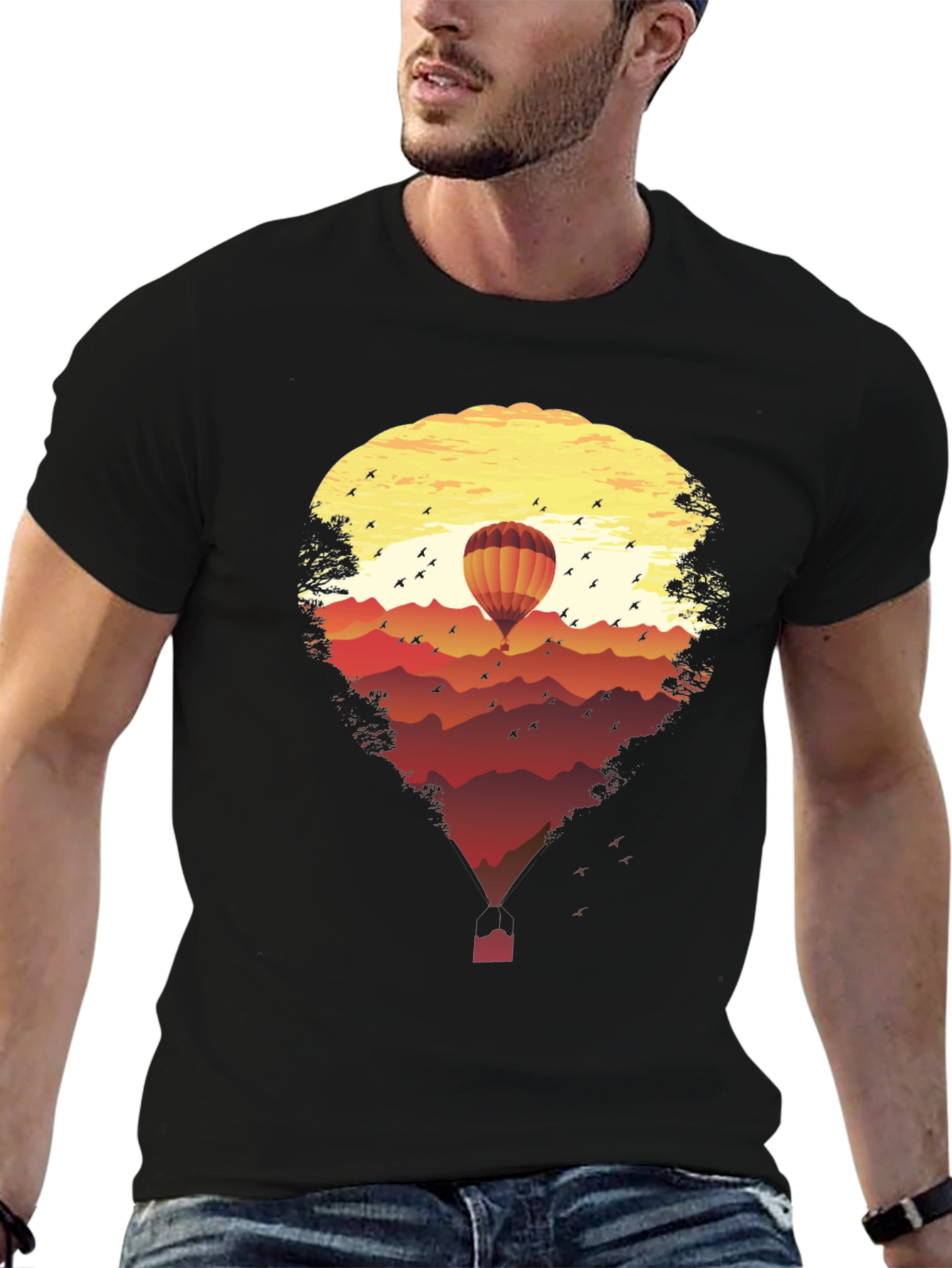 Sunset Hot Air Balloon Graphic Tee
