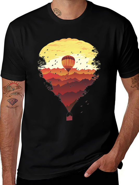Sunset Hot Air Balloon Graphic Tee