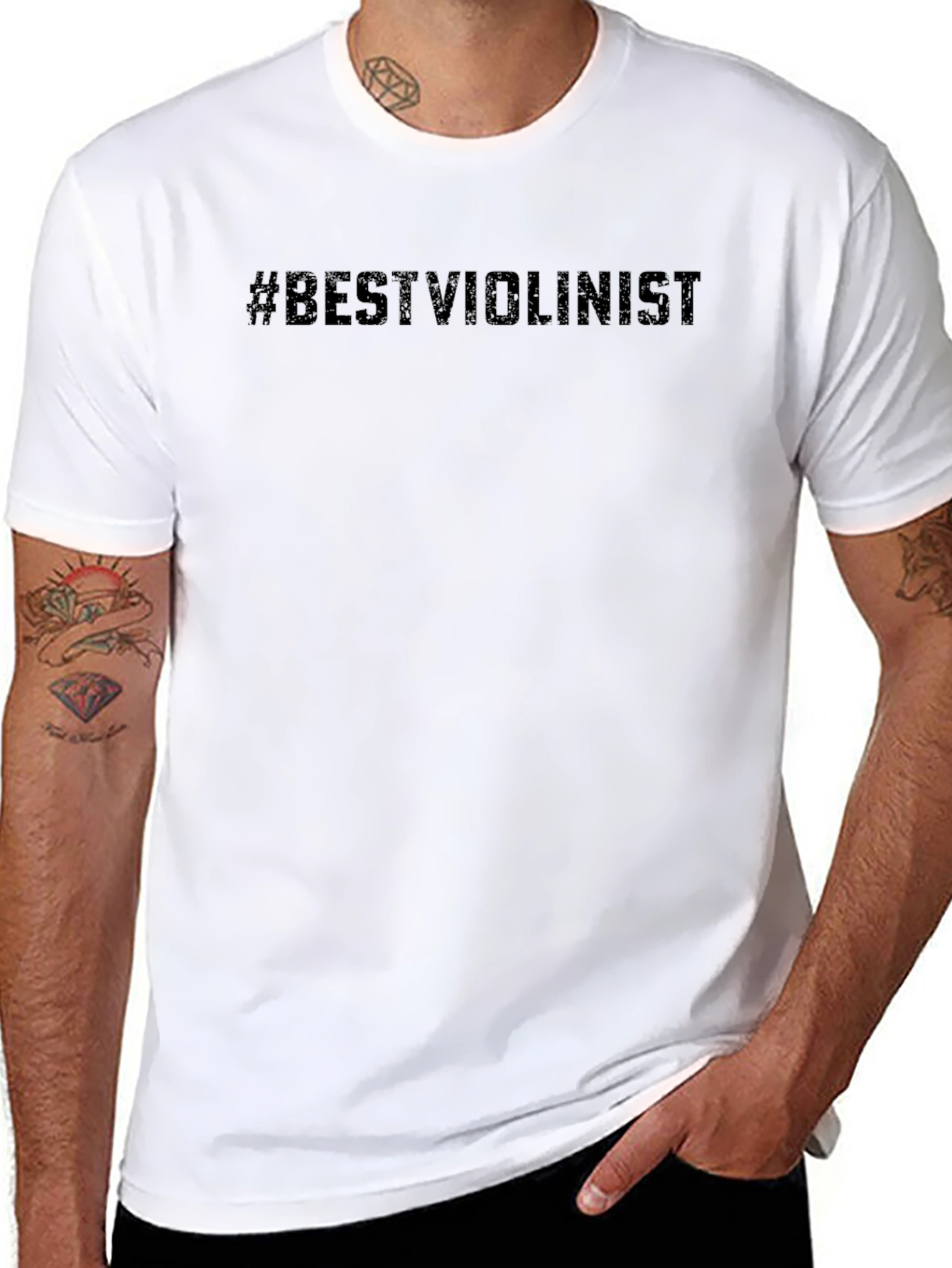 #BestViolinist Black T-Shirt - Music Lover Tee